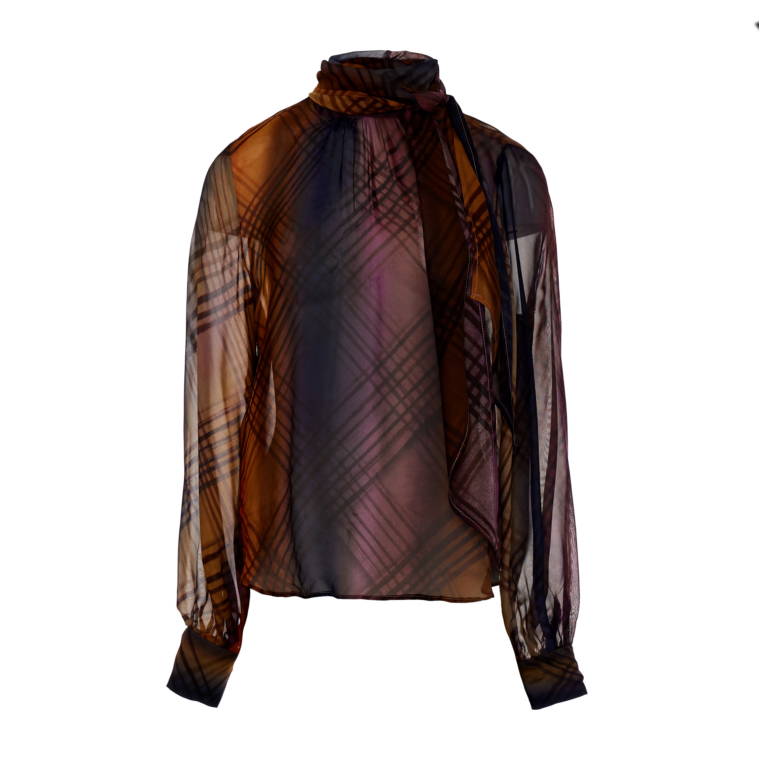 Devotion Twins Yellow Oleander Shirt – viscose boho blouse purple print