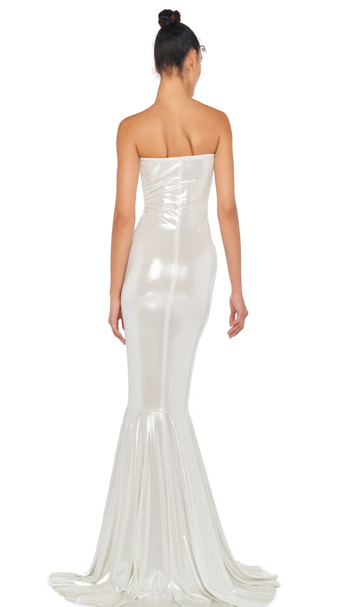 Norma Kamali Fishtail Gown Pearl