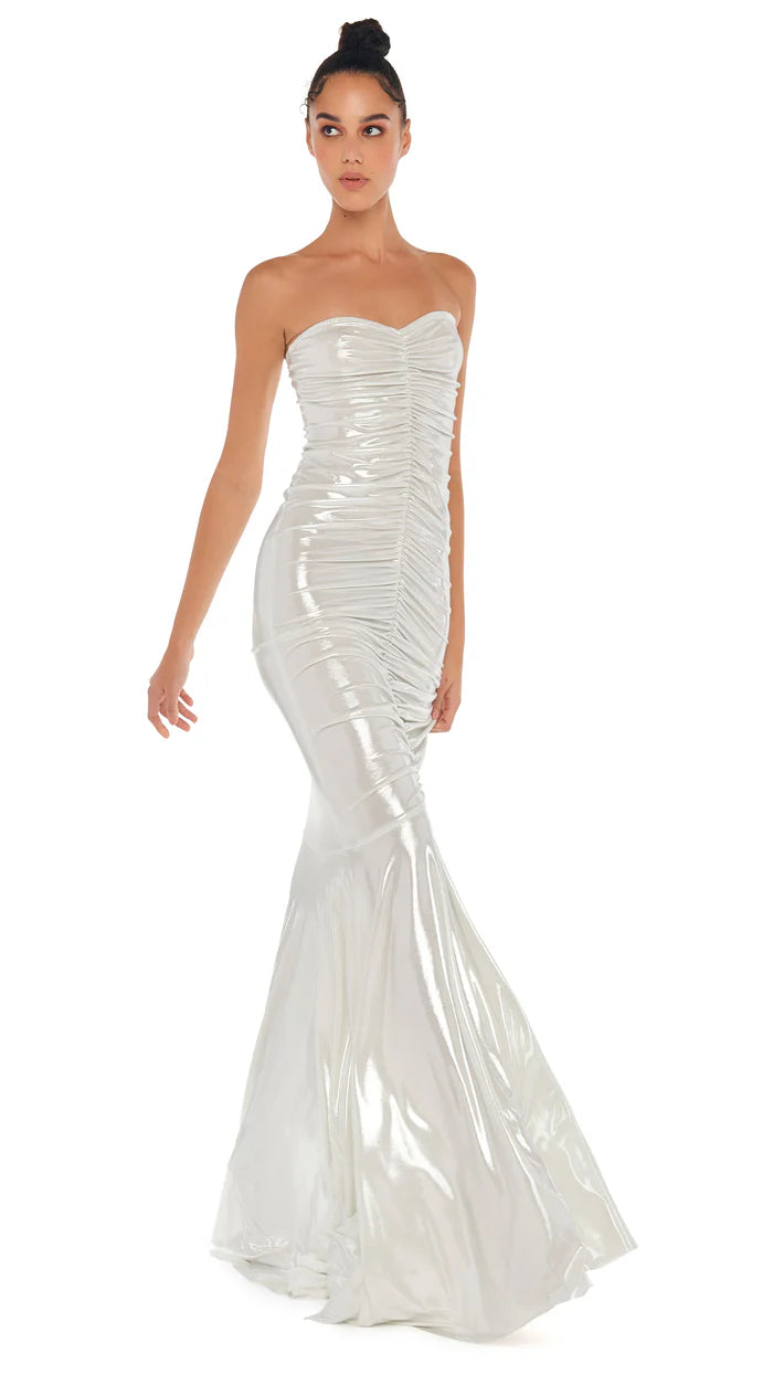 Norma Kamali Fishtail Gown Pearl