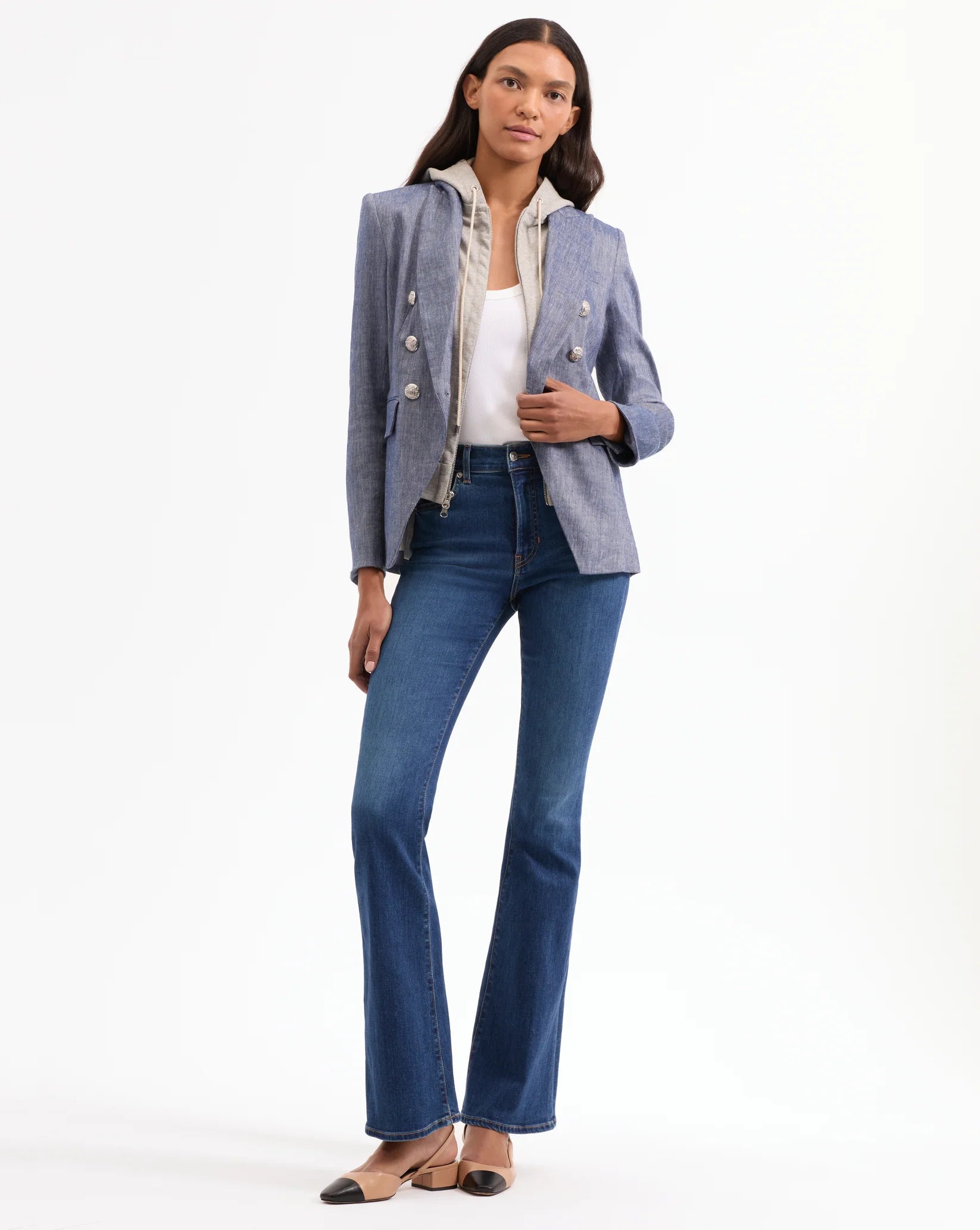 Veronica Beard Miller Dickey Jacket Blue Melange CORESU211492