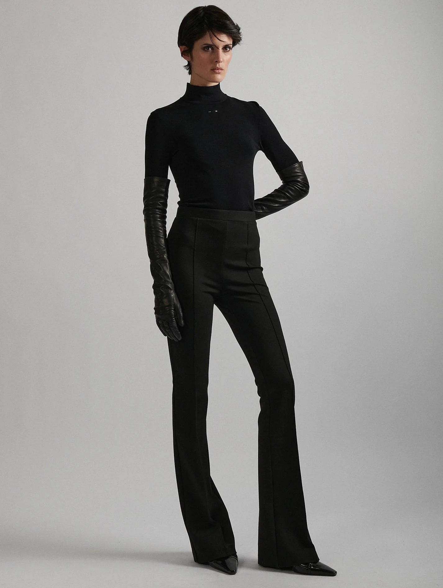 Barbara Bui BLACK MILANO JERSEY BOOTLEG LEGGINGS
