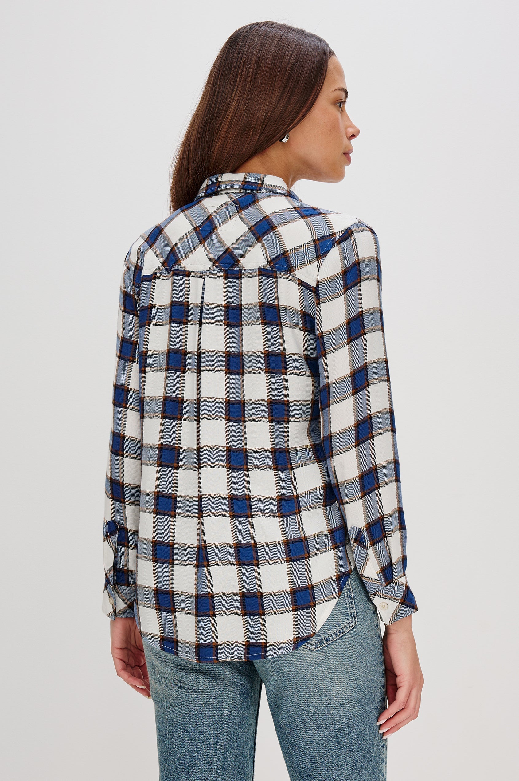 Rails long sleeve plaid shirt – rayon twill button-down