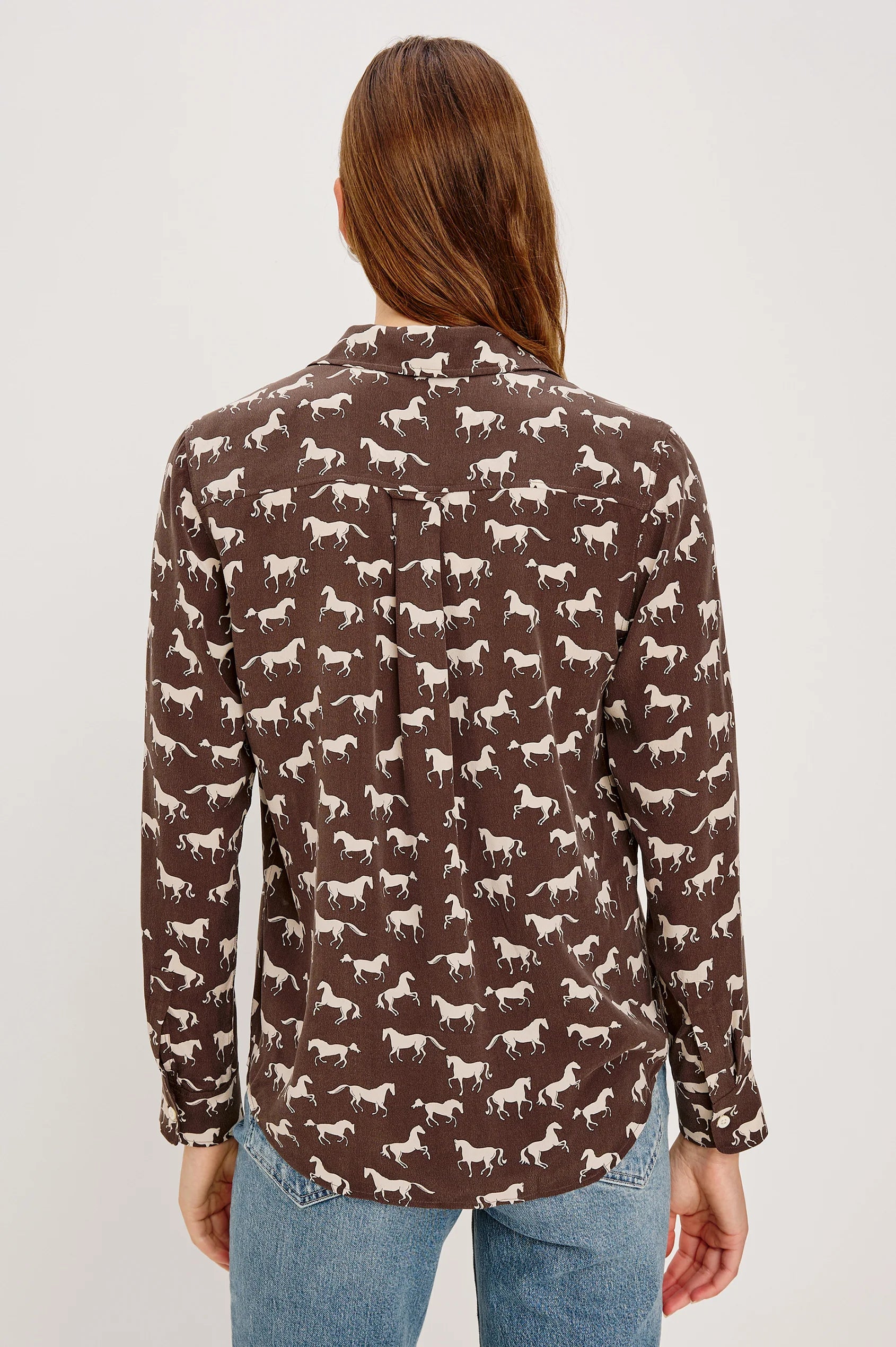 Rails Kate Shirt Ivory Horses 910-615-8289