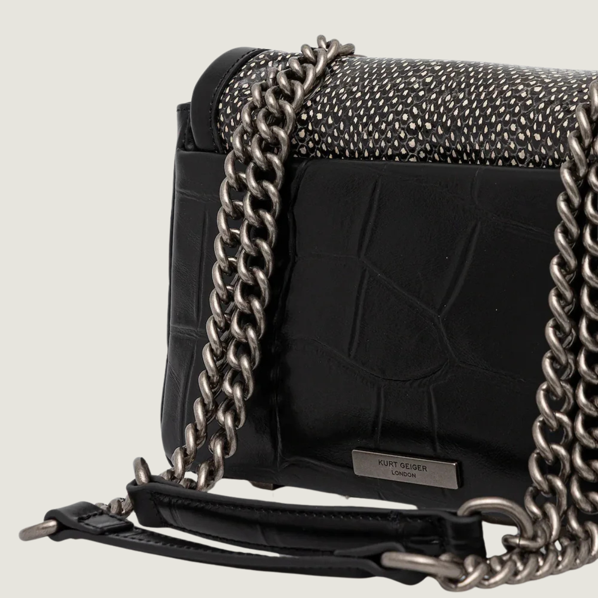 Kurt Geiger Kensington flap Kurt bag black/white 5019001189 / 01
