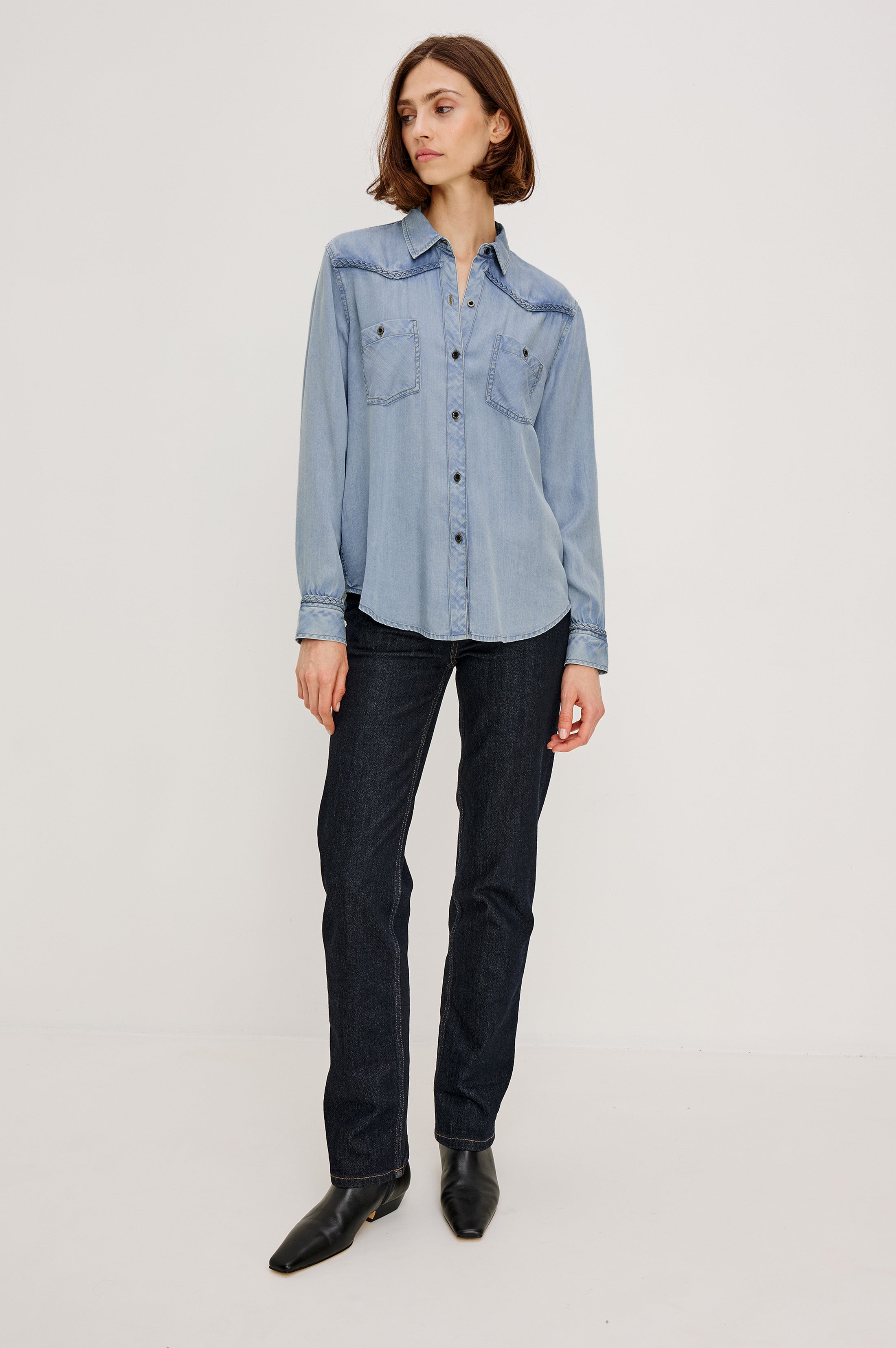 Rails Stasi Shirt Cloud Wash Lyocell Denim