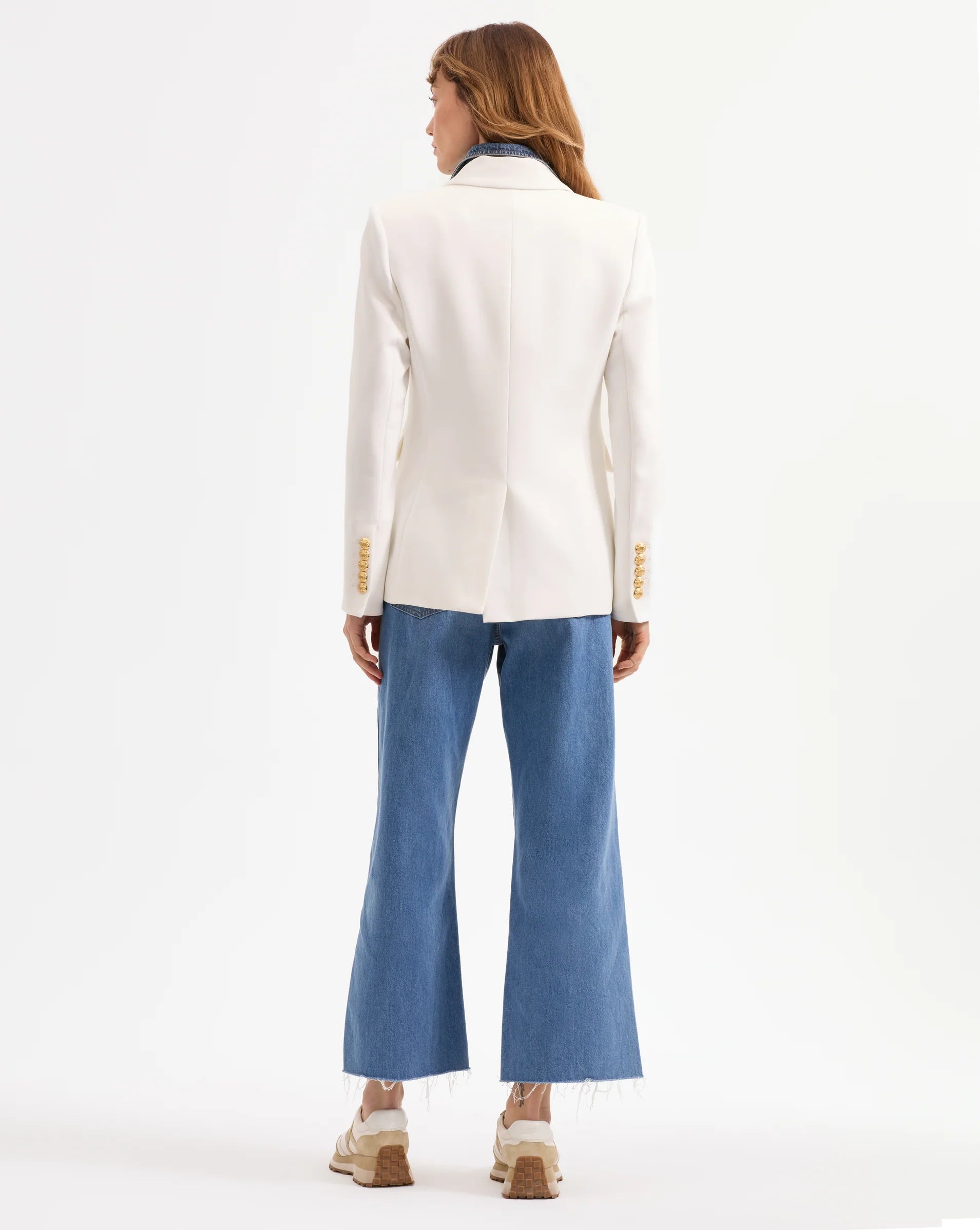 Veronica Beard Miller Dickey Jacket Offwhite/Gold