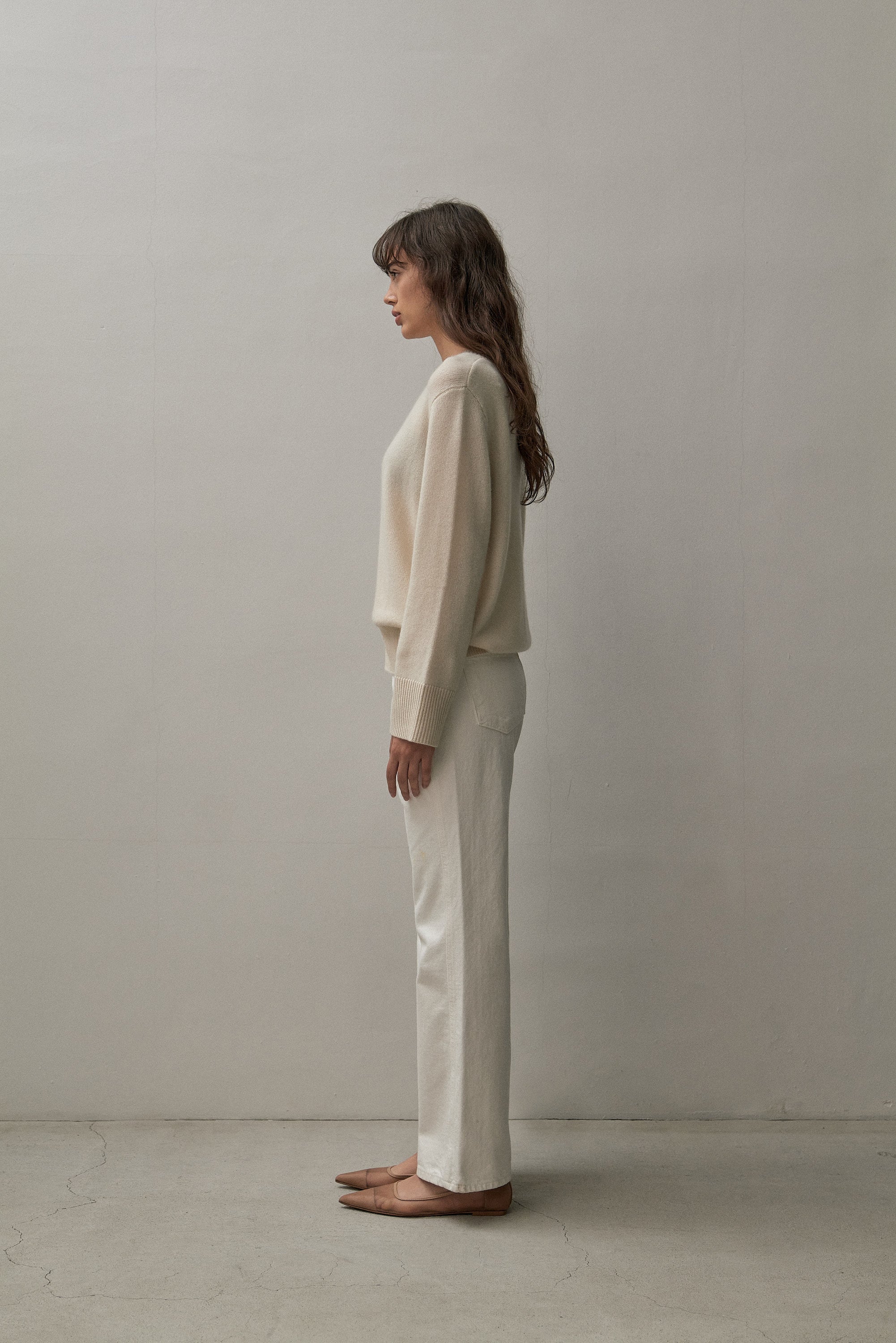 The Curated The New Classic Crew Sweater Eco White NHW-020A-MC-27049