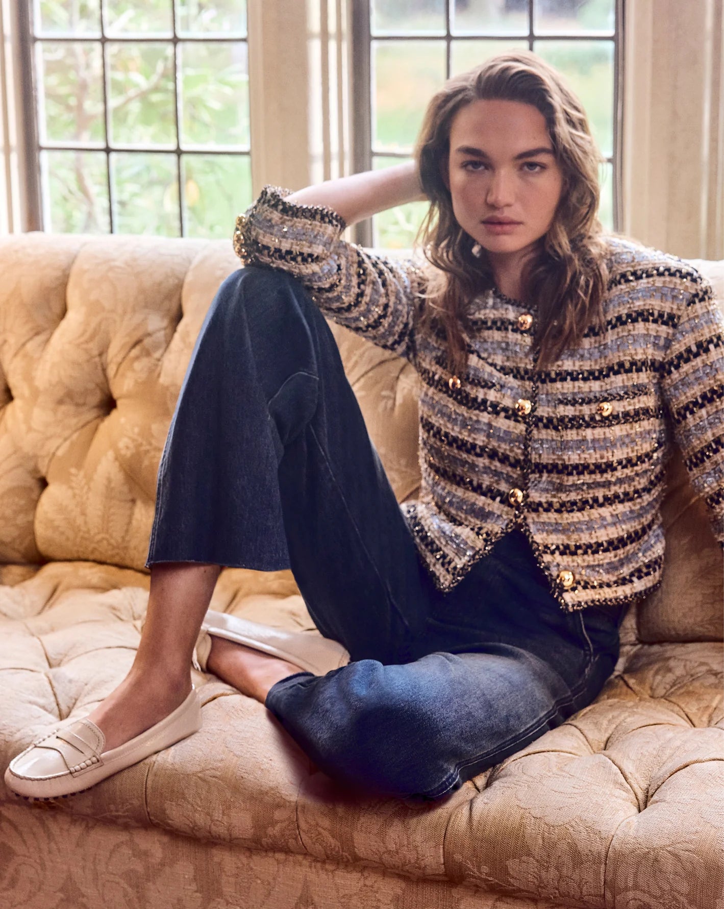 Veronica Beard Sumira Metallic Tweed Jacket