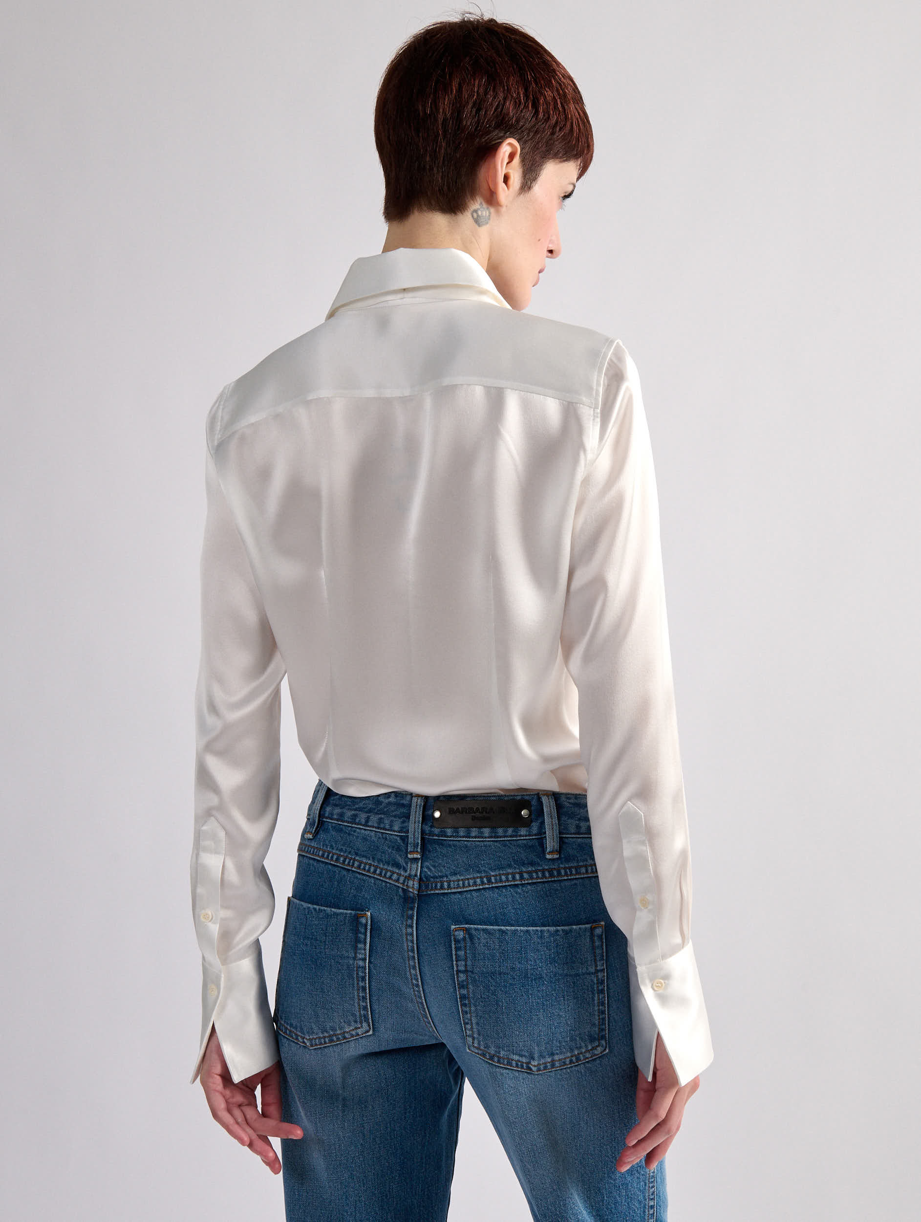 Barbara Bui Silk Satin Lavallière Shirt