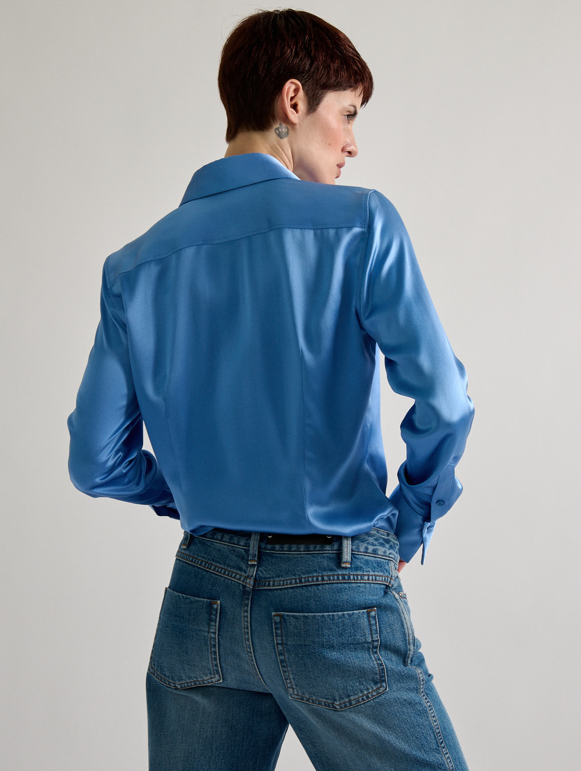 Barbara Bui Silk Satin Lavallière Shirt