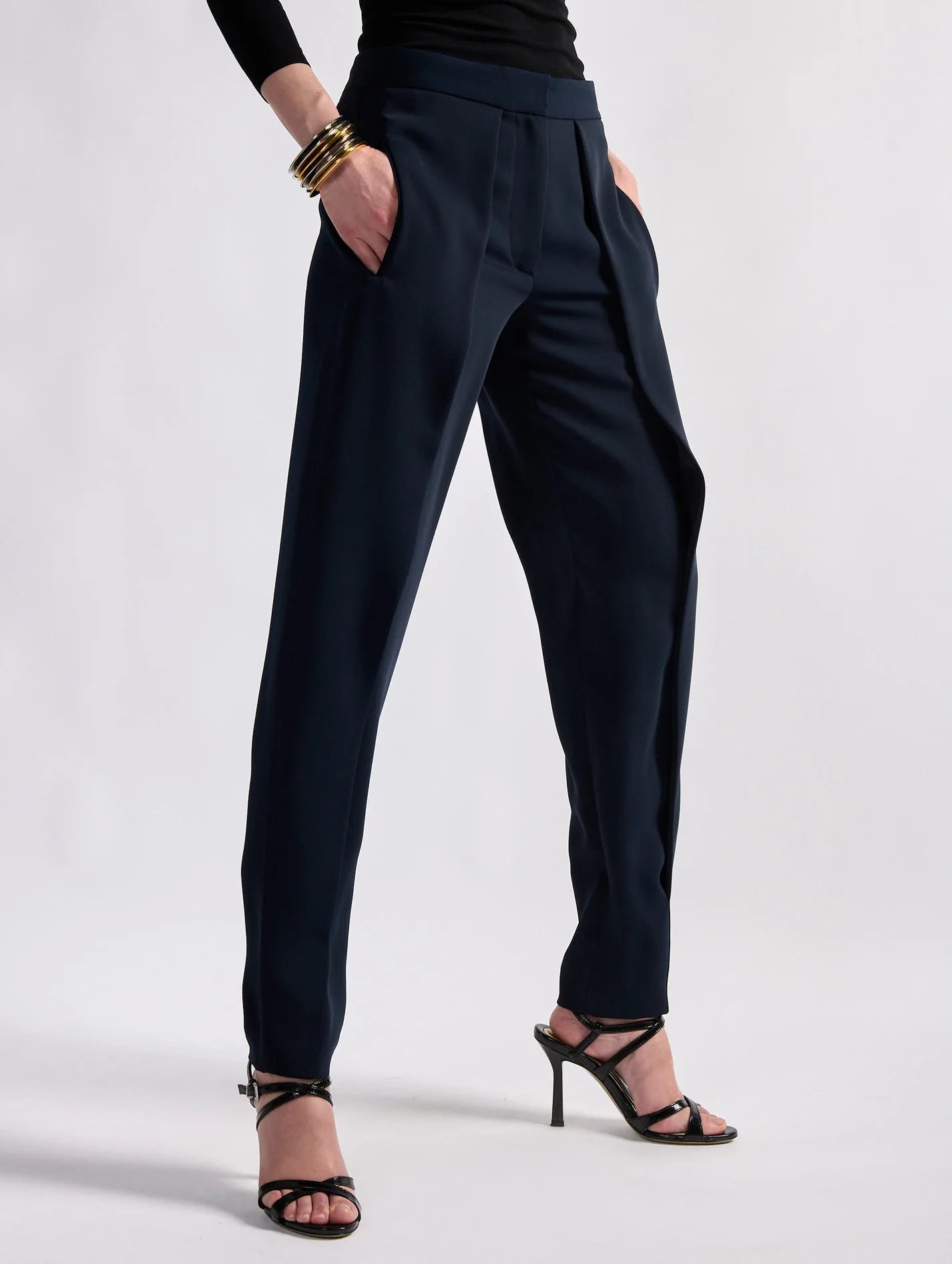 Barbara Bui Caddy Pleated Trousers Navy