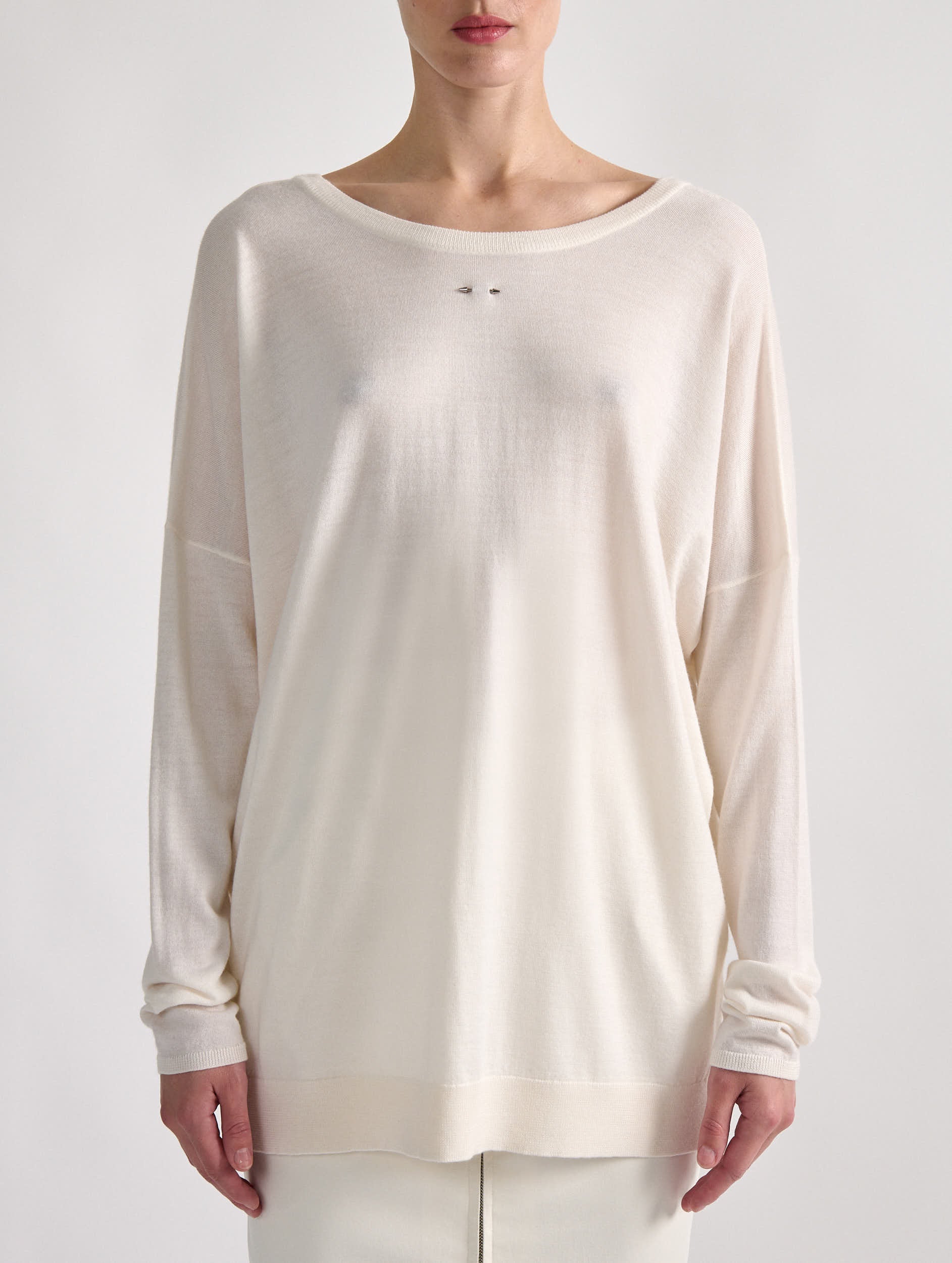 Barbara Bui Oversized Reversible Sweater In Ivory