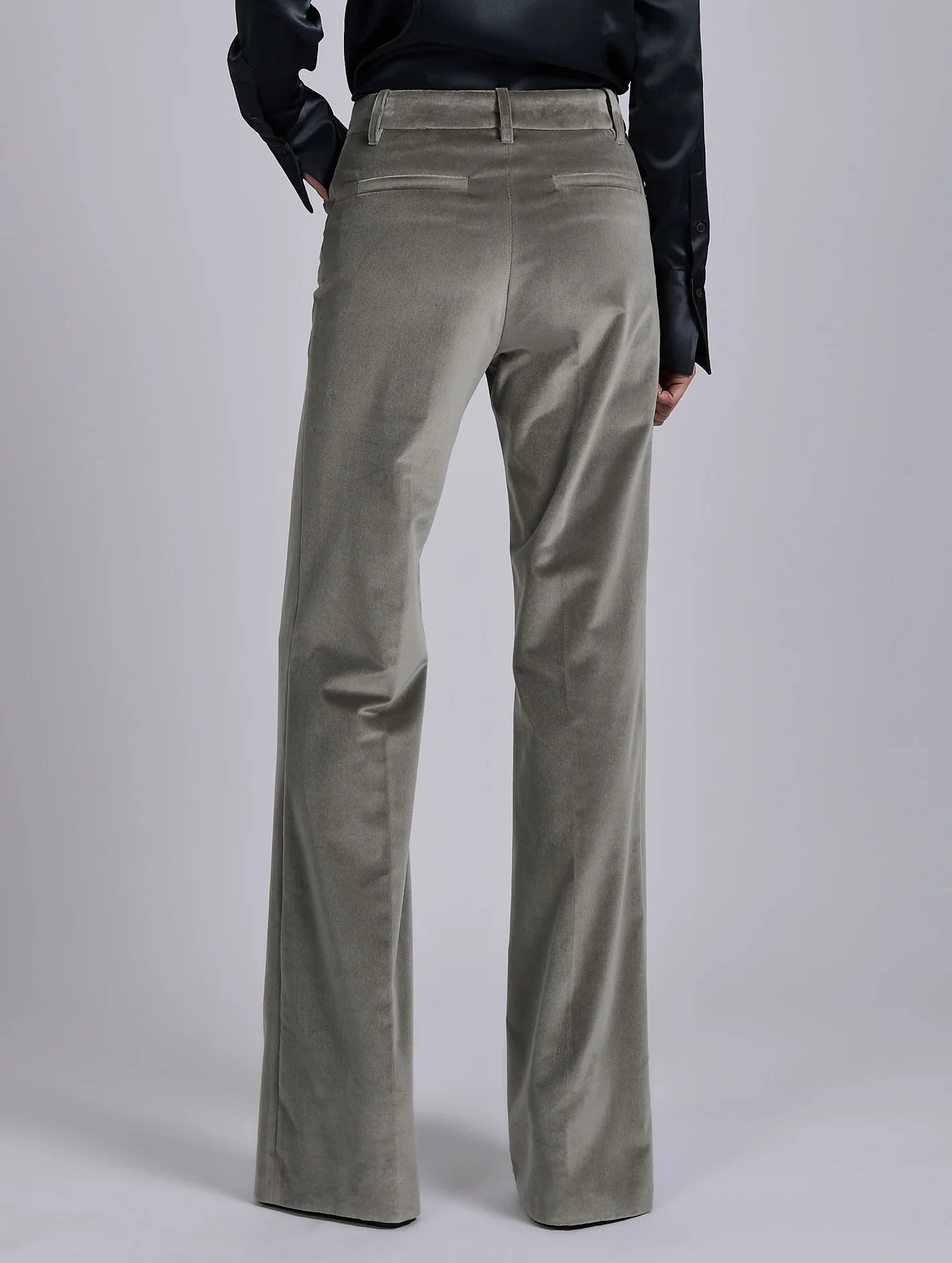 Barbara Bui Grey Velvet Flare Trousers