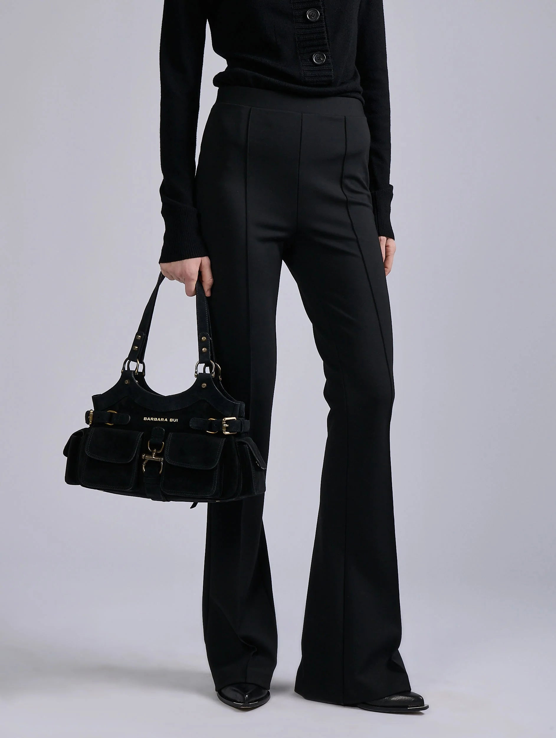 Barbara Bui Milano Jersey Bootleg Leggings Black G1640AMA_10