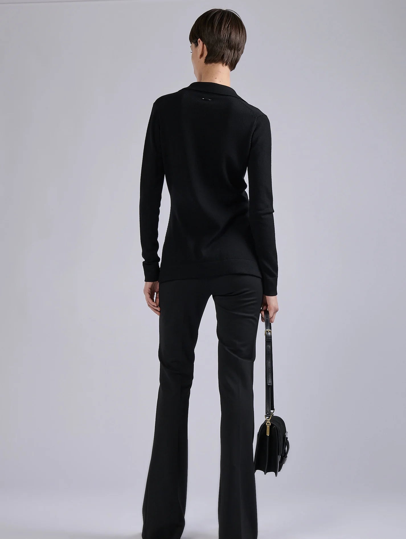 Barbara Bui BLACK MERINO WOOL KNIT SAFARI SWEATER
