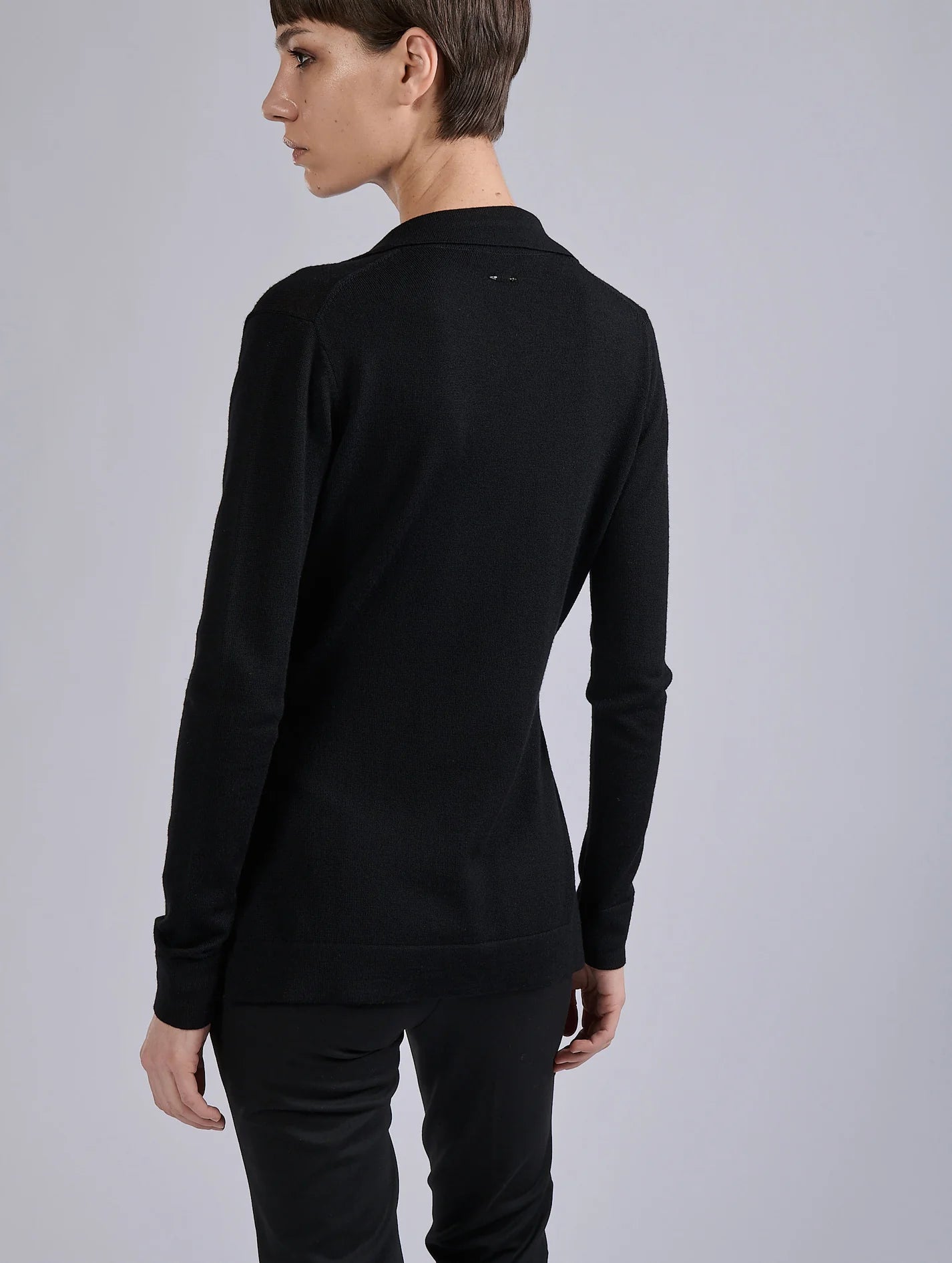 Barbara Bui BLACK MERINO WOOL KNIT SAFARI SWEATER