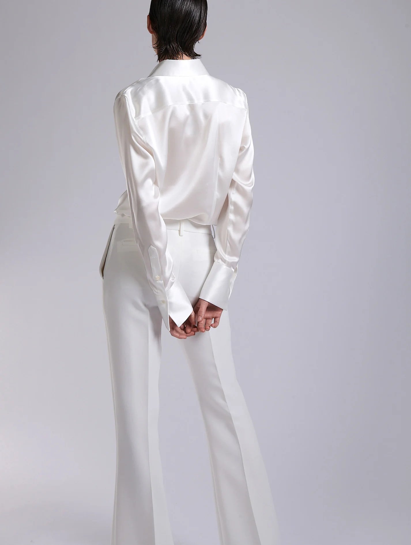 Barbara Bui White SILK SATIN LAVALLIÈRE SHIRT