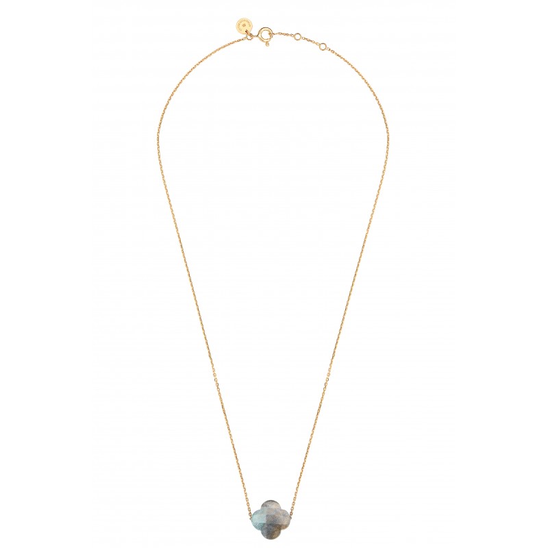 Morganne Bello Labradorite Clover Necklace