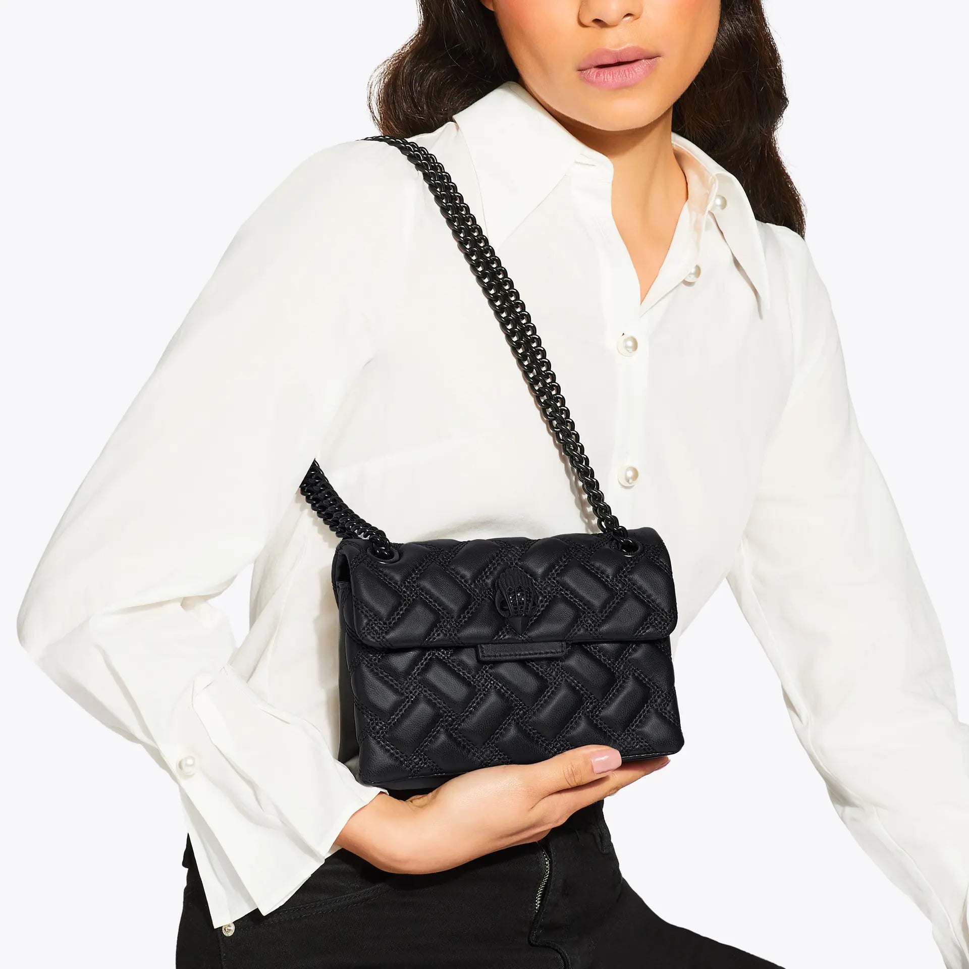 Kurt Geiger mini Kensington Drench bag leather black