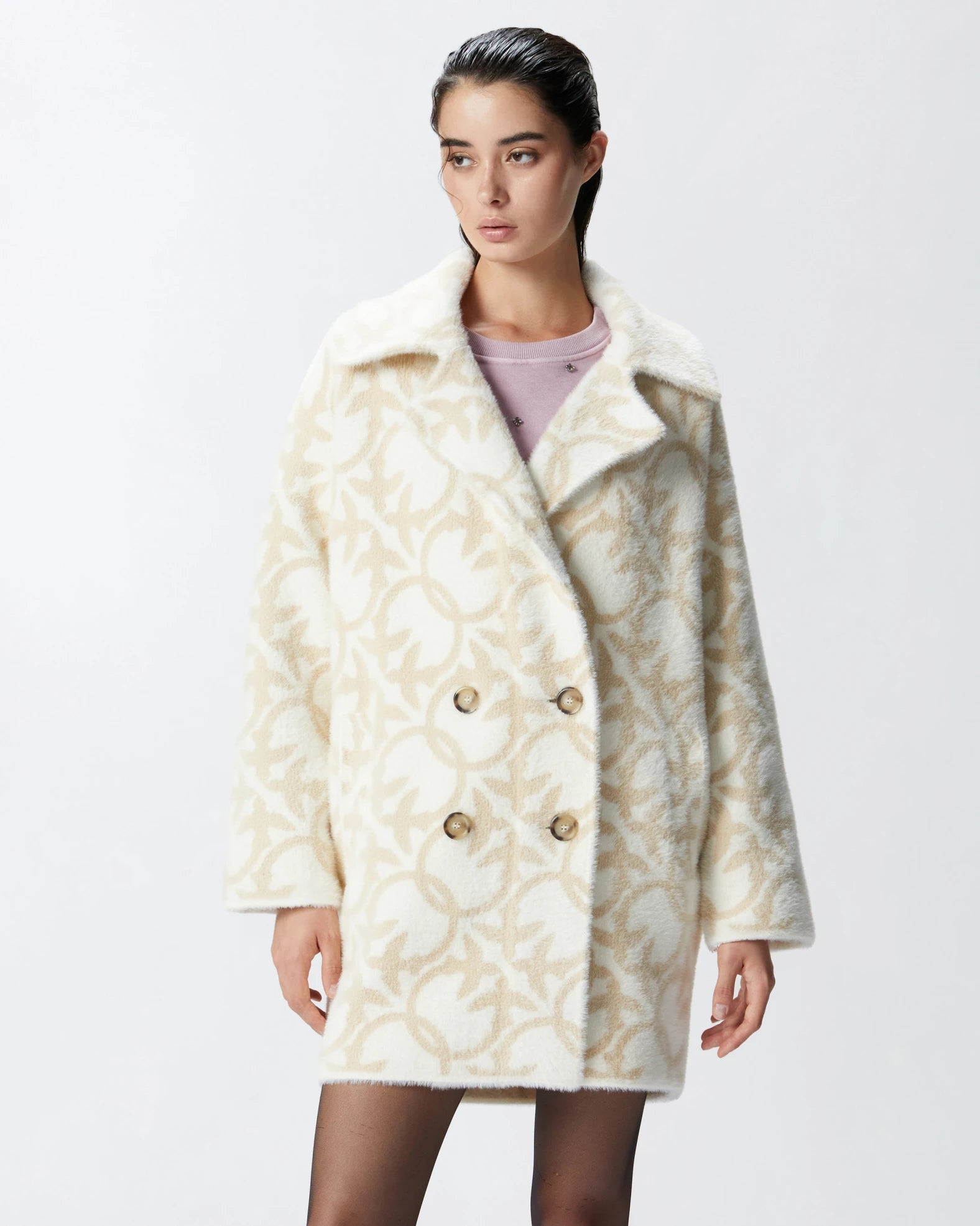 PINKO Toro coat white/beige