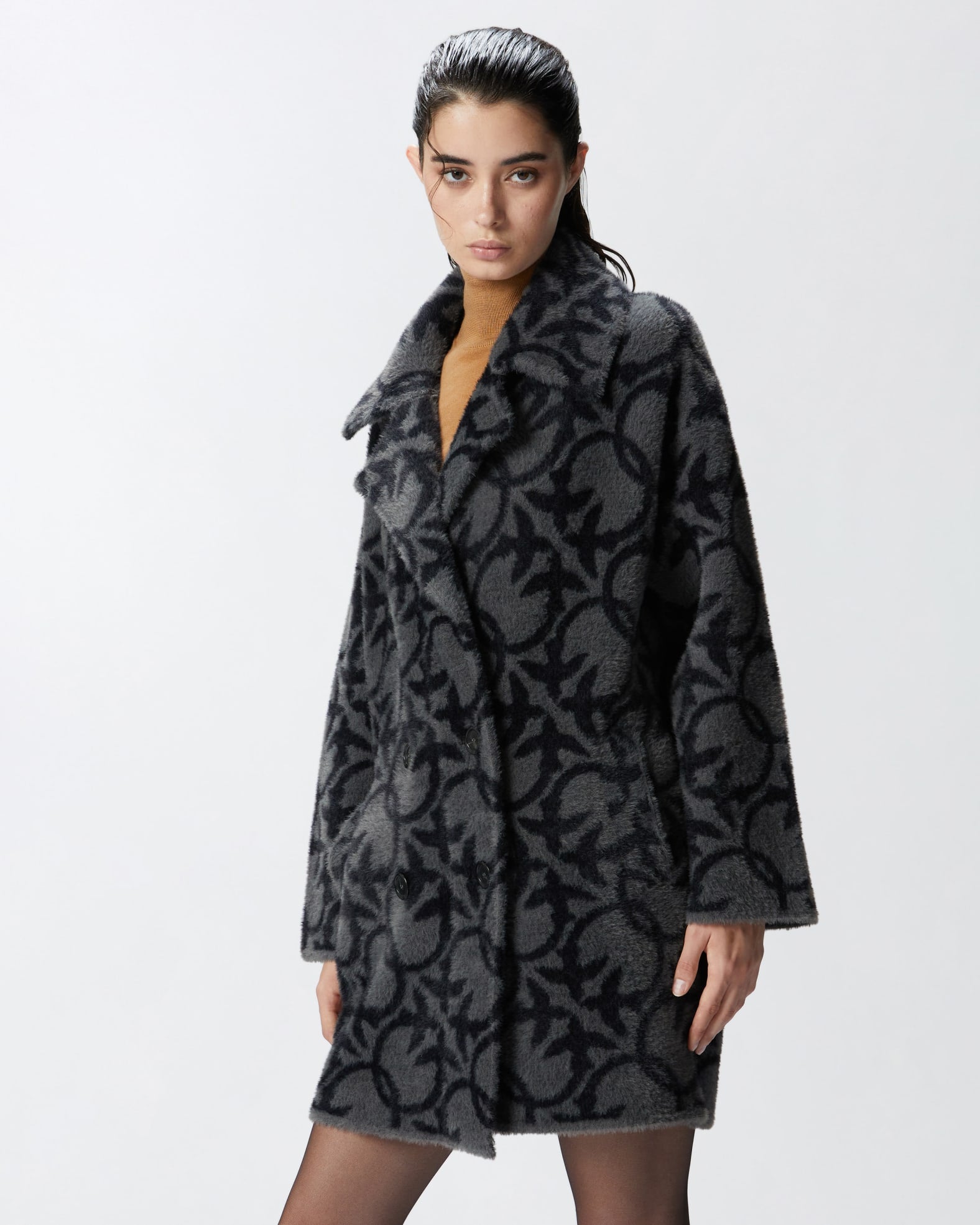 PINKO Toro coat black/grey