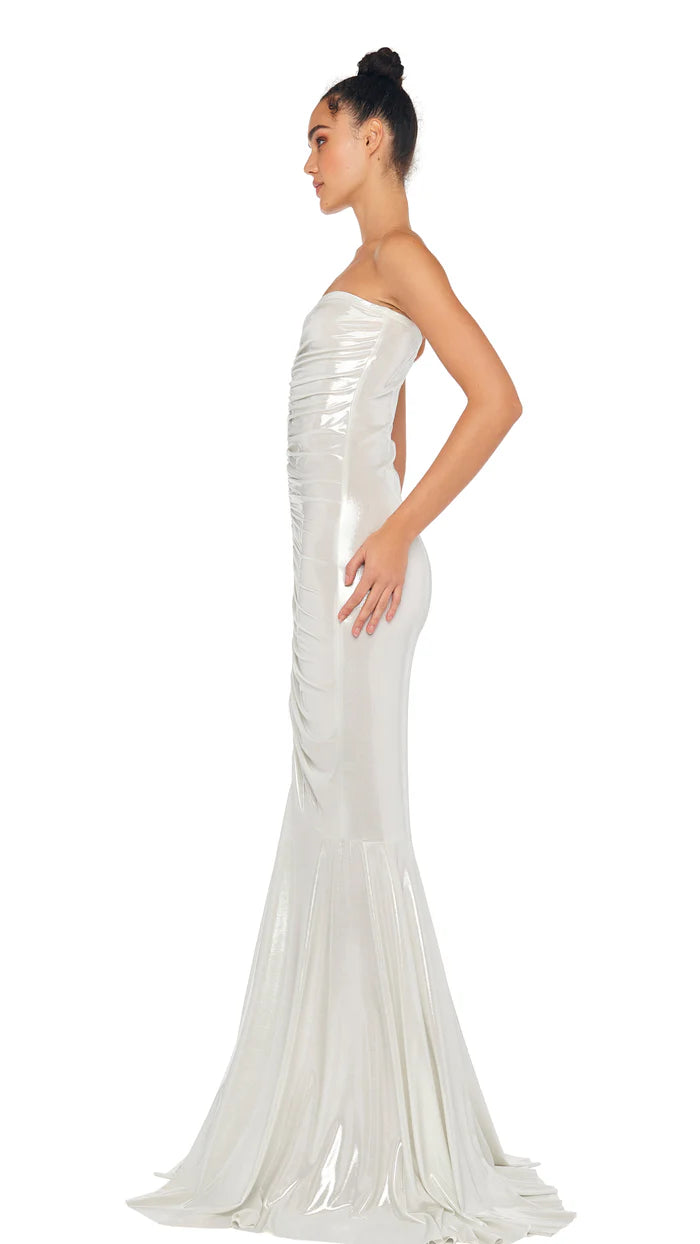 Norma Kamali Fishtail Gown Pearl