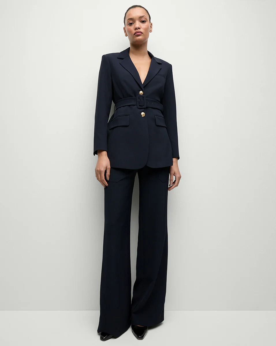 Veronica Beard Cole Wide-Leg Pant Navy