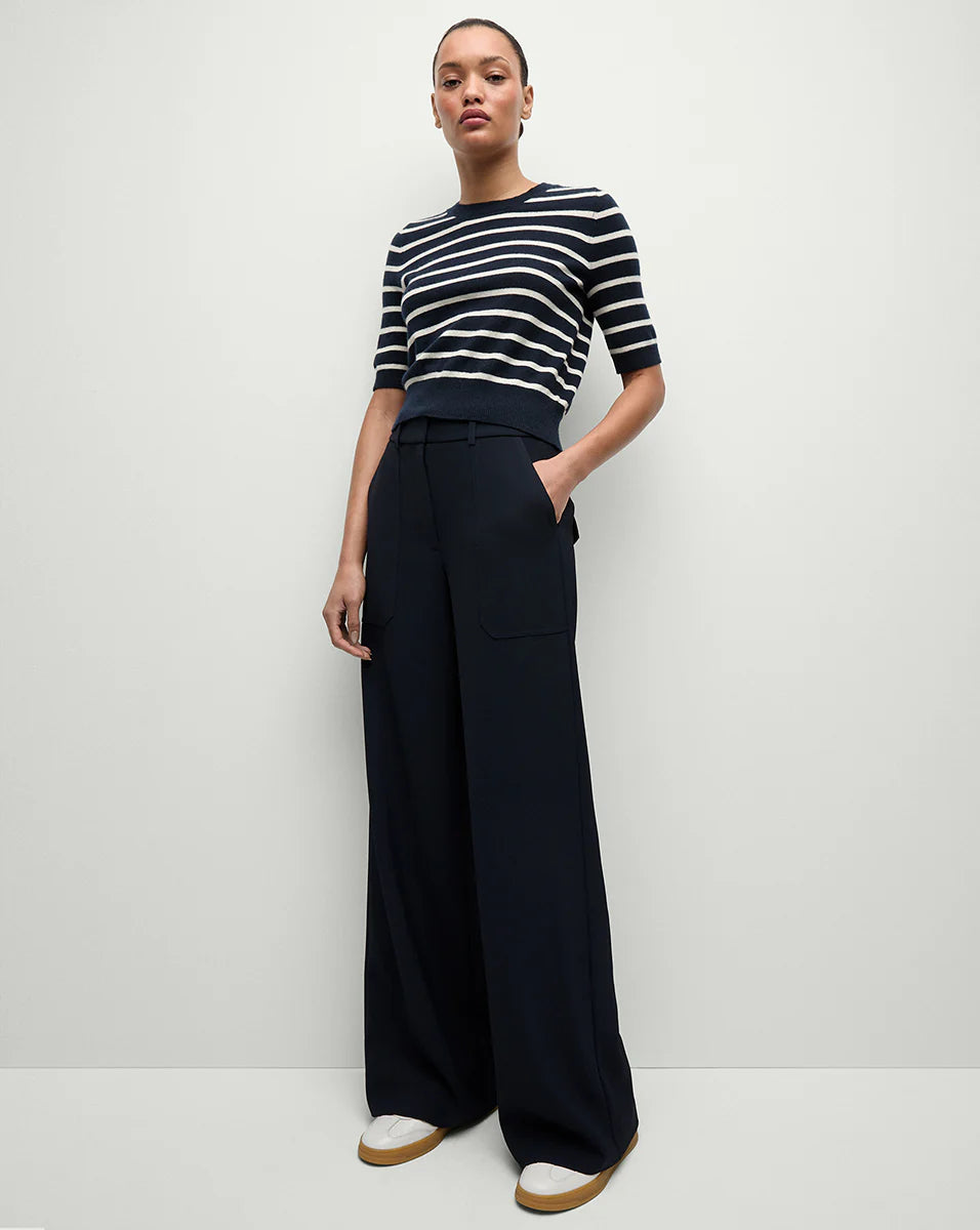 Veronica Beard Cole Wide-Leg Pant Navy