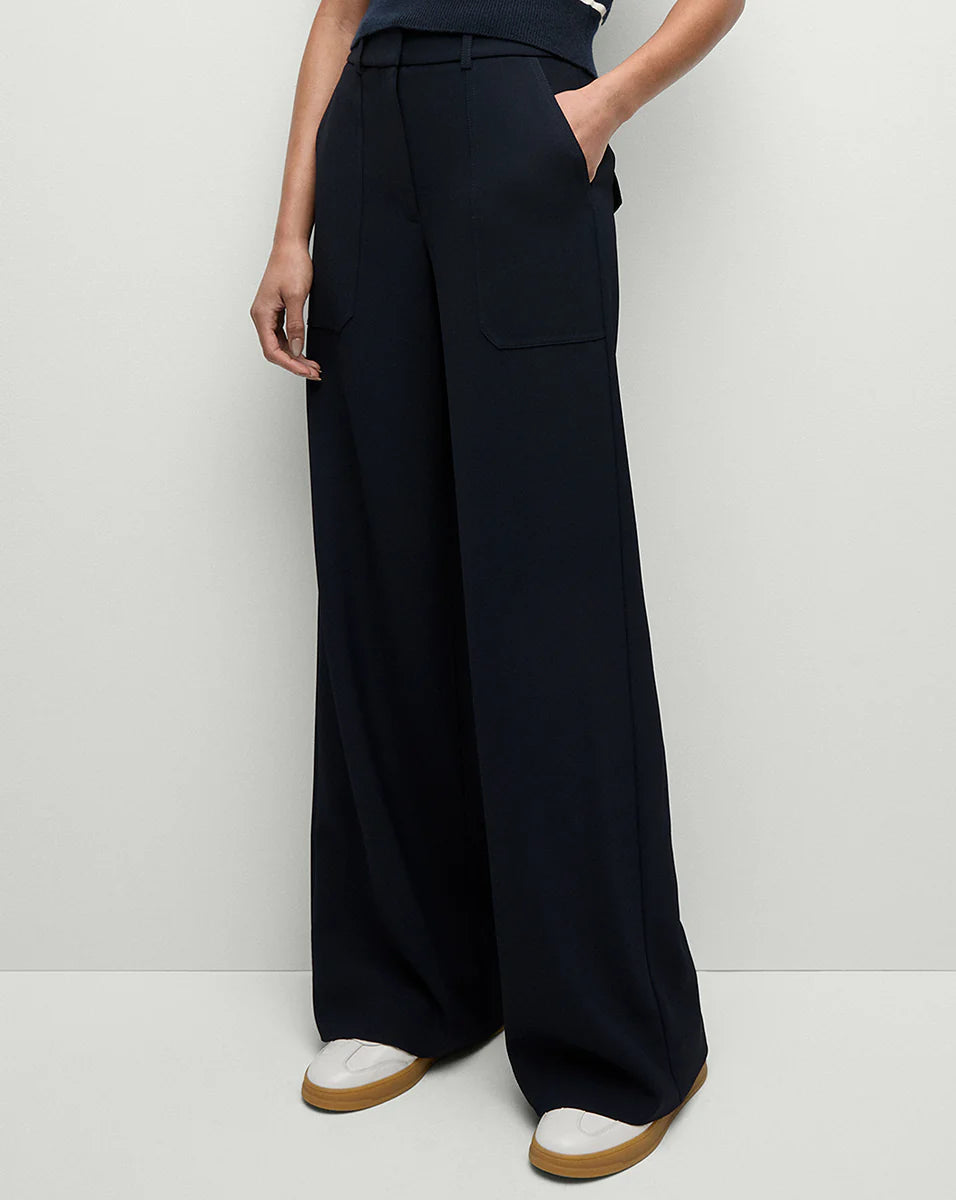 Veronica Beard Cole Wide-Leg Pant Navy