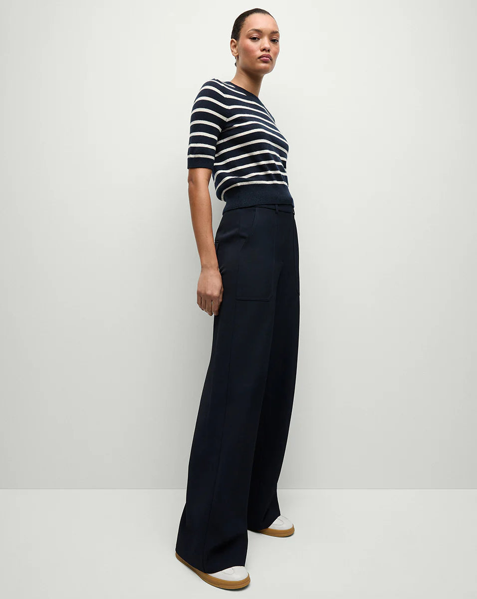 Veronica Beard Cole Wide-Leg Pant Navy