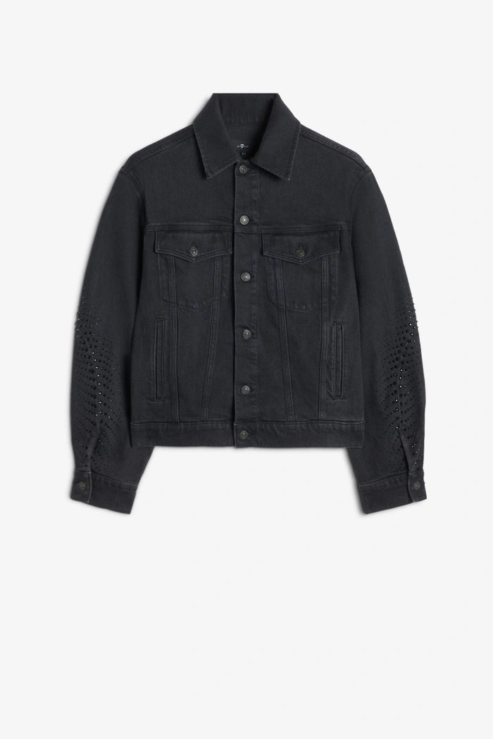 7 For All Mankind Embellished Twisted Jacket Black 7UX80C31-1O3