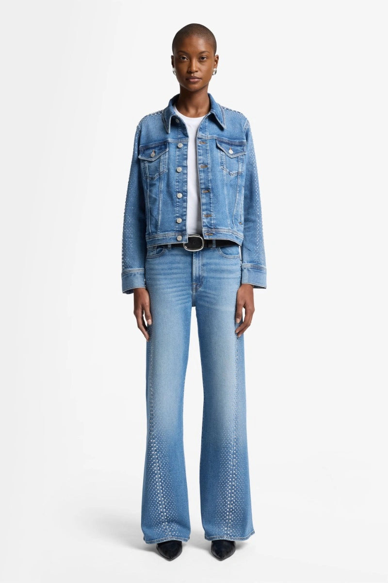 7 For All Mankind Adi Trucker Love Soul With Crystals 7UJ6C120-LS1