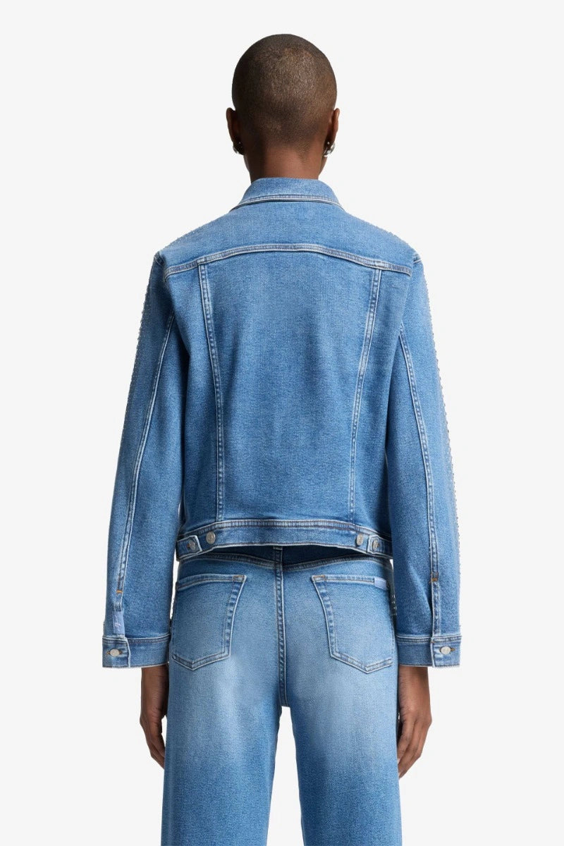 7 For All Mankind Adi Trucker Love Soul With Crystals 7UJ6C120-LS1