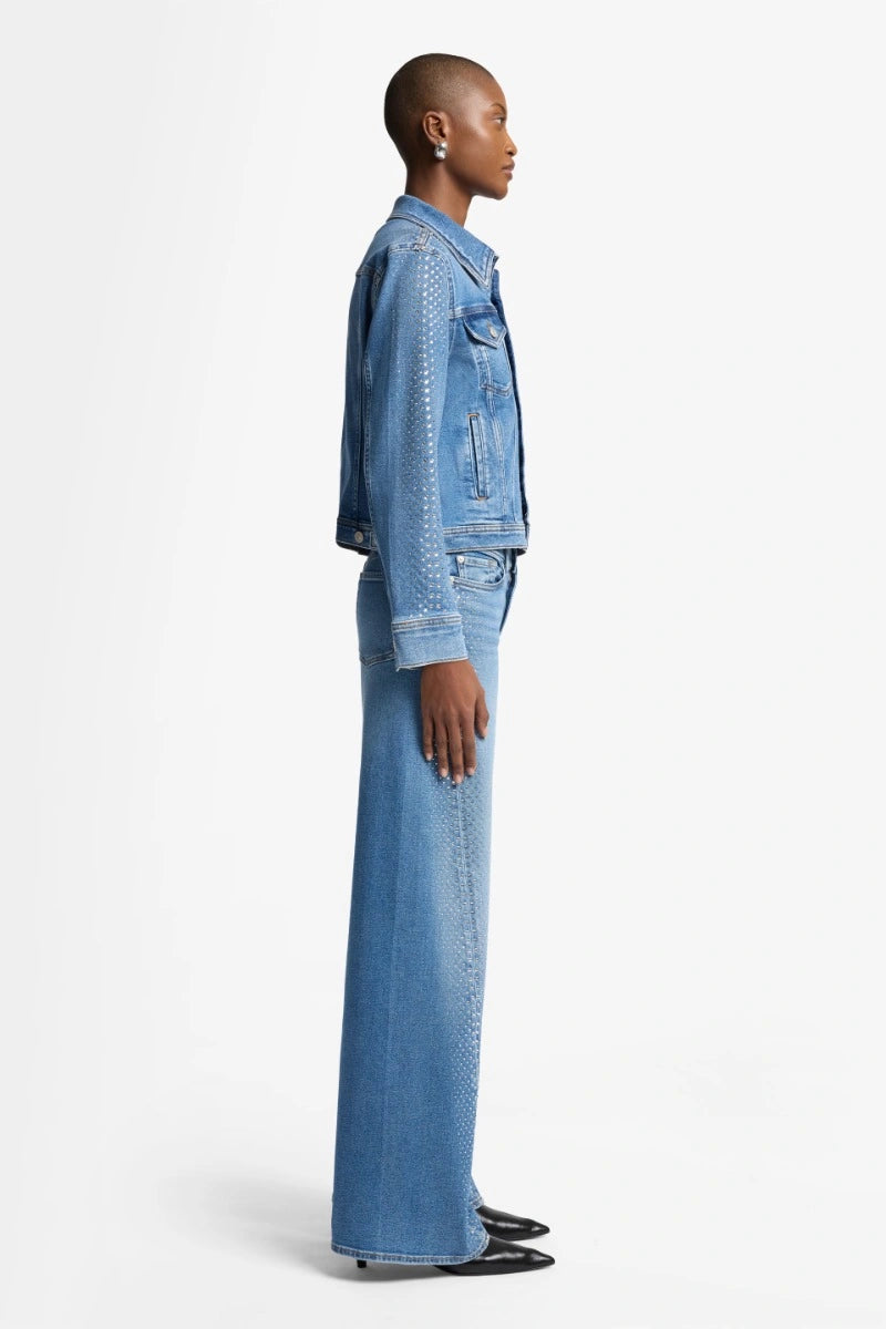 7 For All Mankind Adi Trucker Love Soul With Crystals 7UJ6C120-LS1