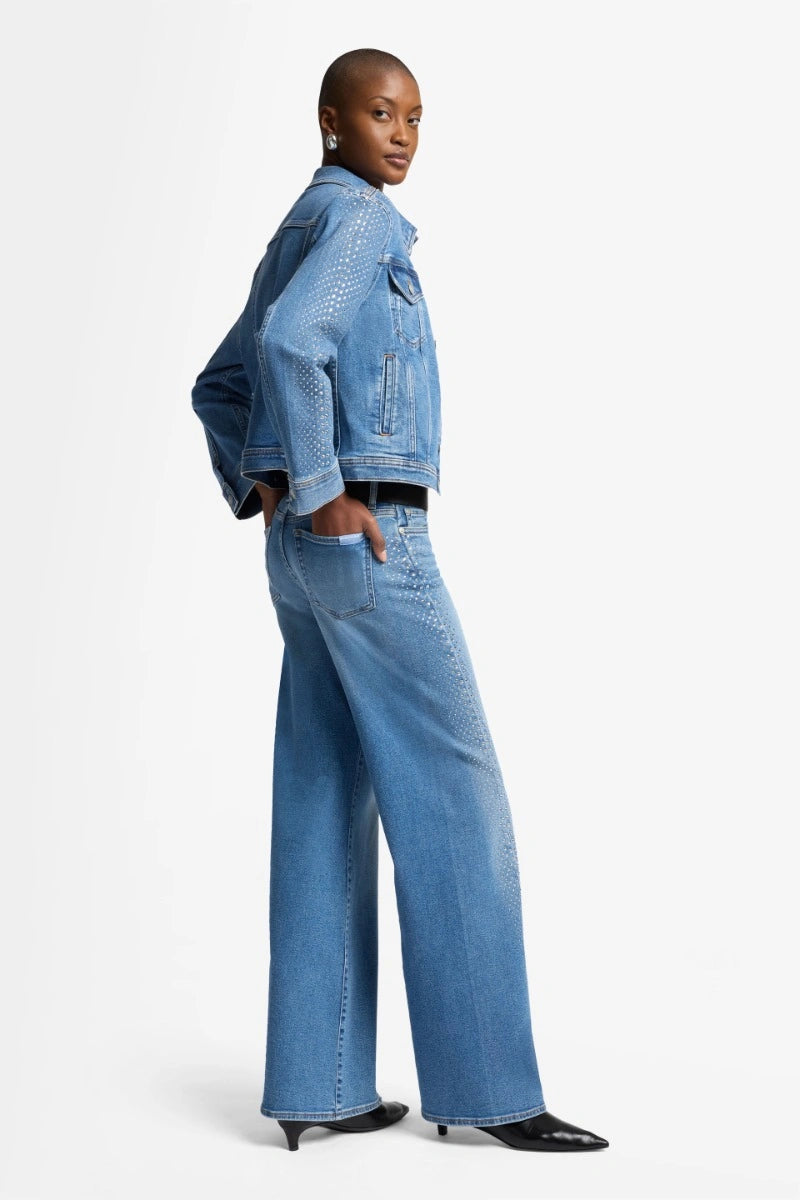 7 For All Mankind Adi Trucker Love Soul With Crystals 7UJ6C120-LS1