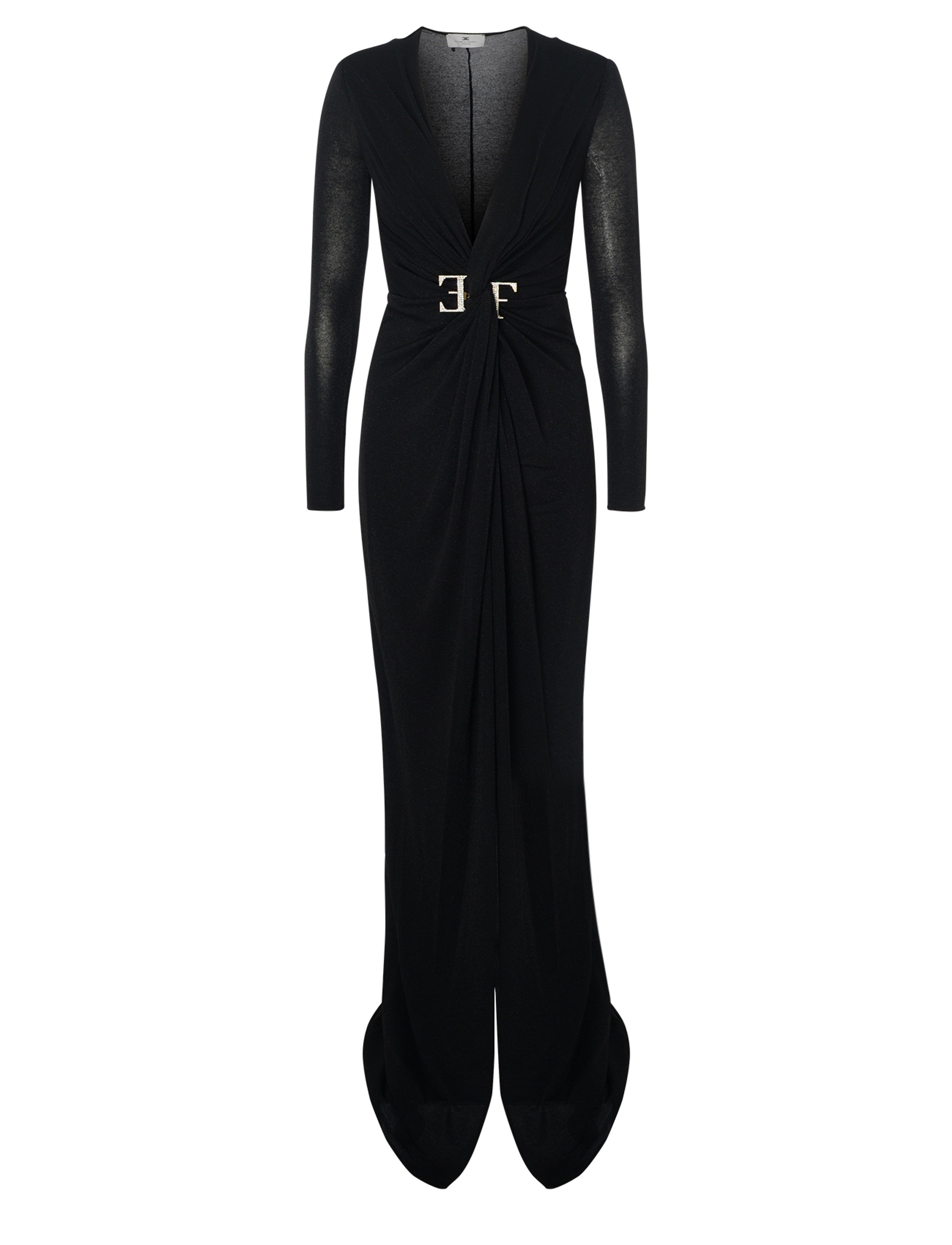 Elisabetta Franchi Red carpet dress black with knot AB72447E2_110