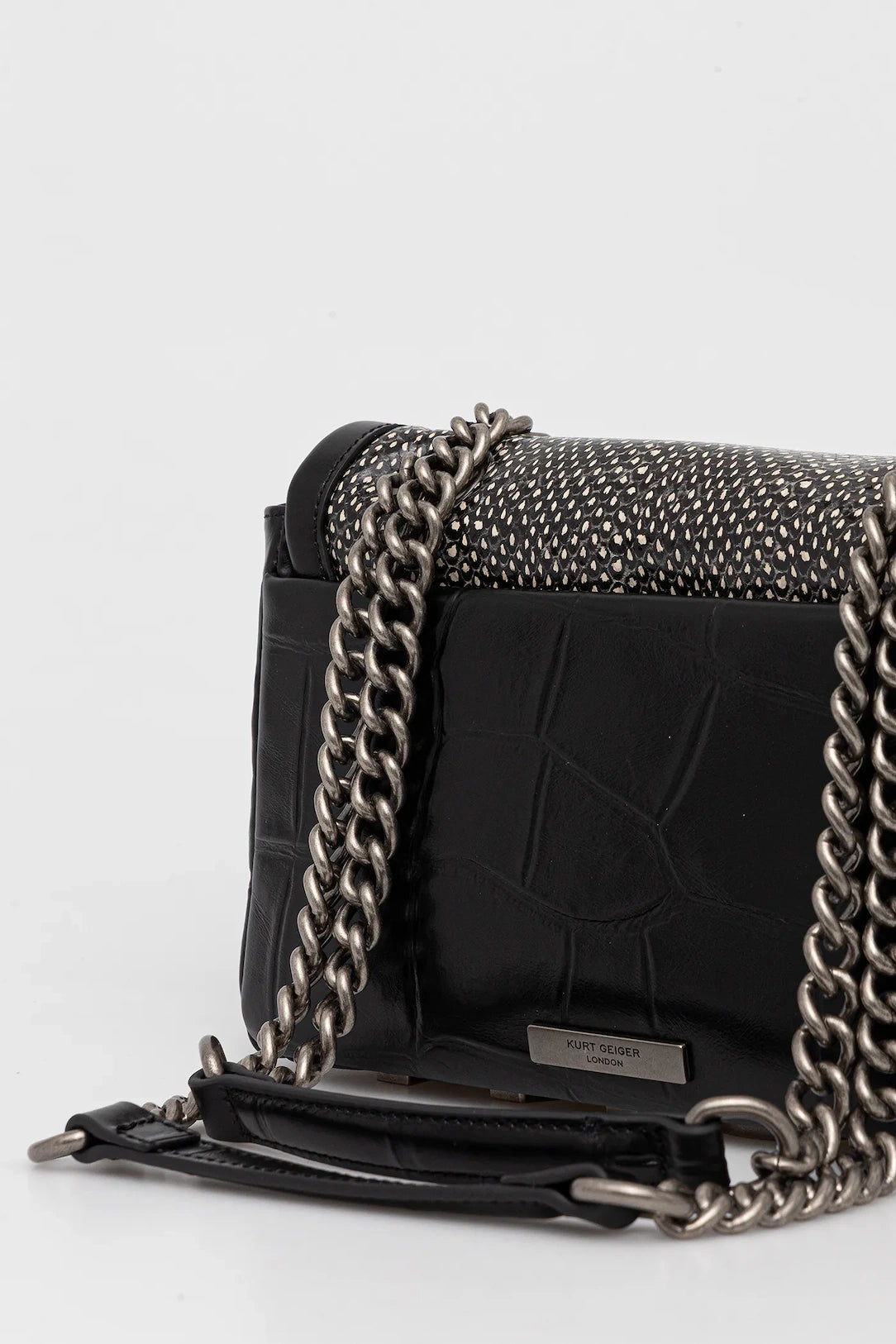 Kurt Geiger Kensington flap Kurt bag black/white