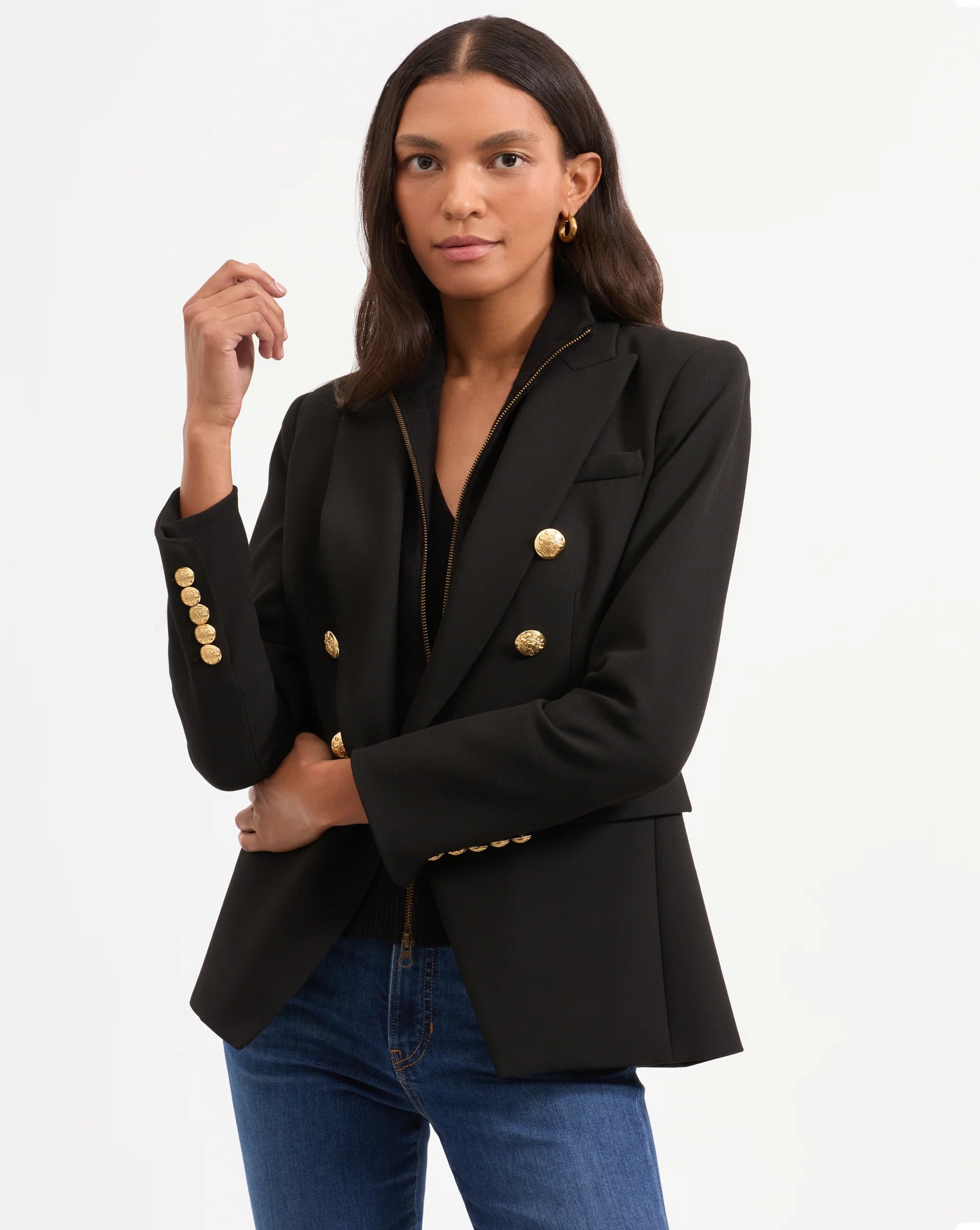 Veronica Beard Miller Dickey Jacket Black Gold