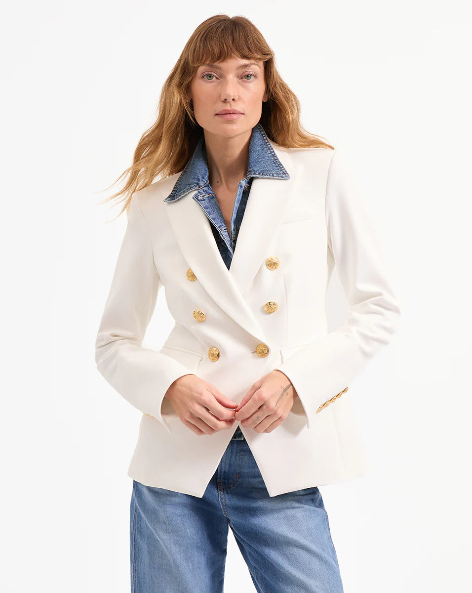 Veronica Beard Miller Dickey Jacket Offwhite/Gold