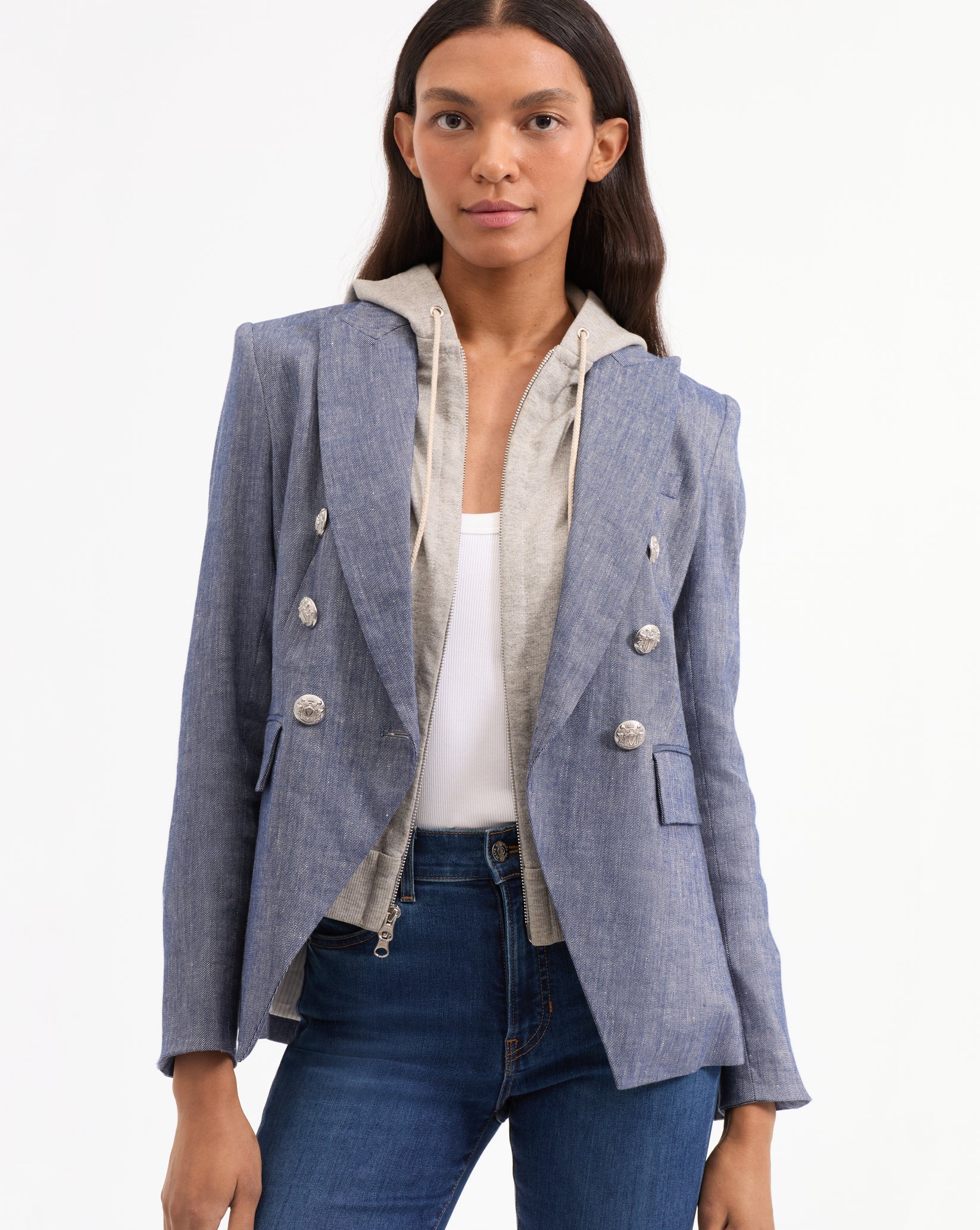 Veronica Beard Miller Dickey Jacket Blue Melange