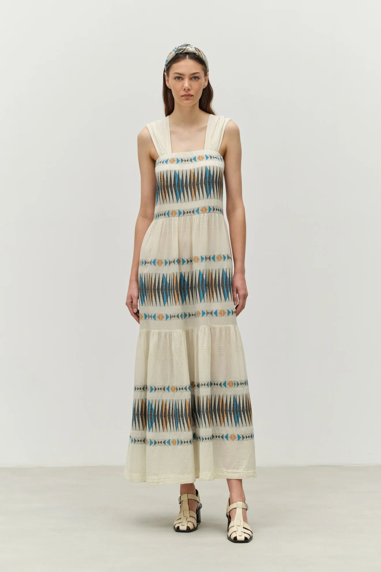 Devotion Twins long dress blue/camel