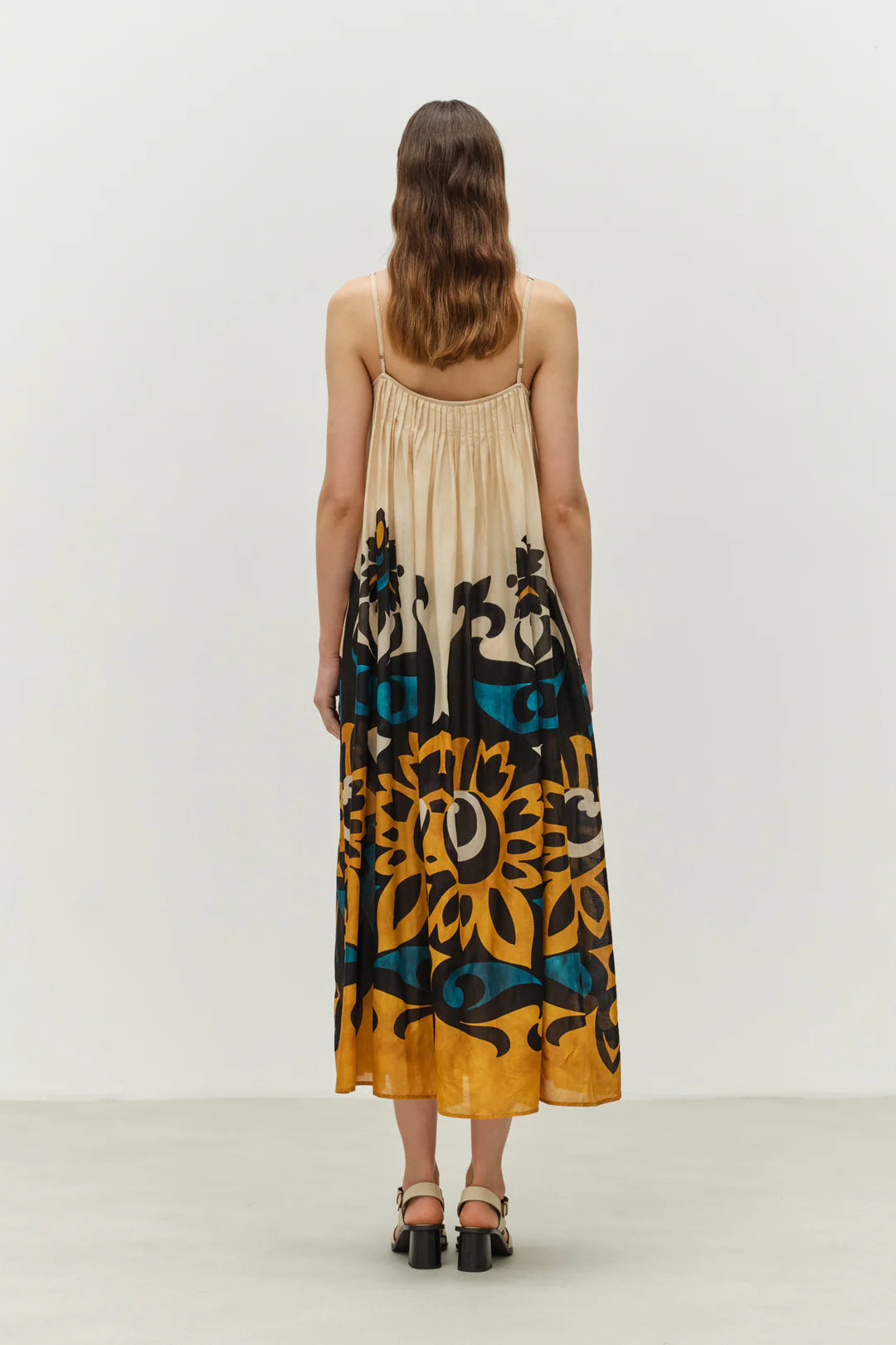 Devotion Twins long dress blue/camel 024345G