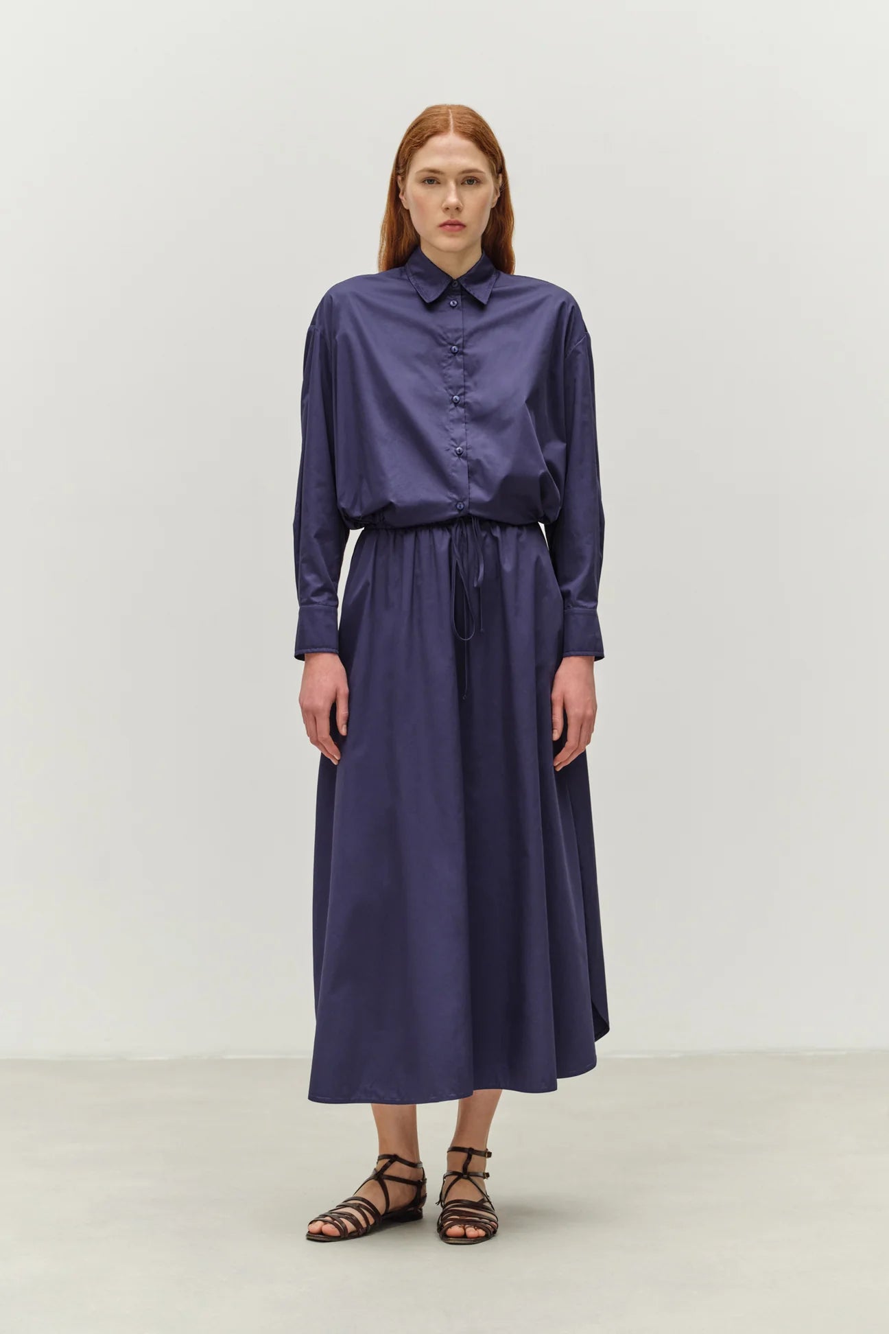 Devotion Twins Poplin long skirt navy 025339G