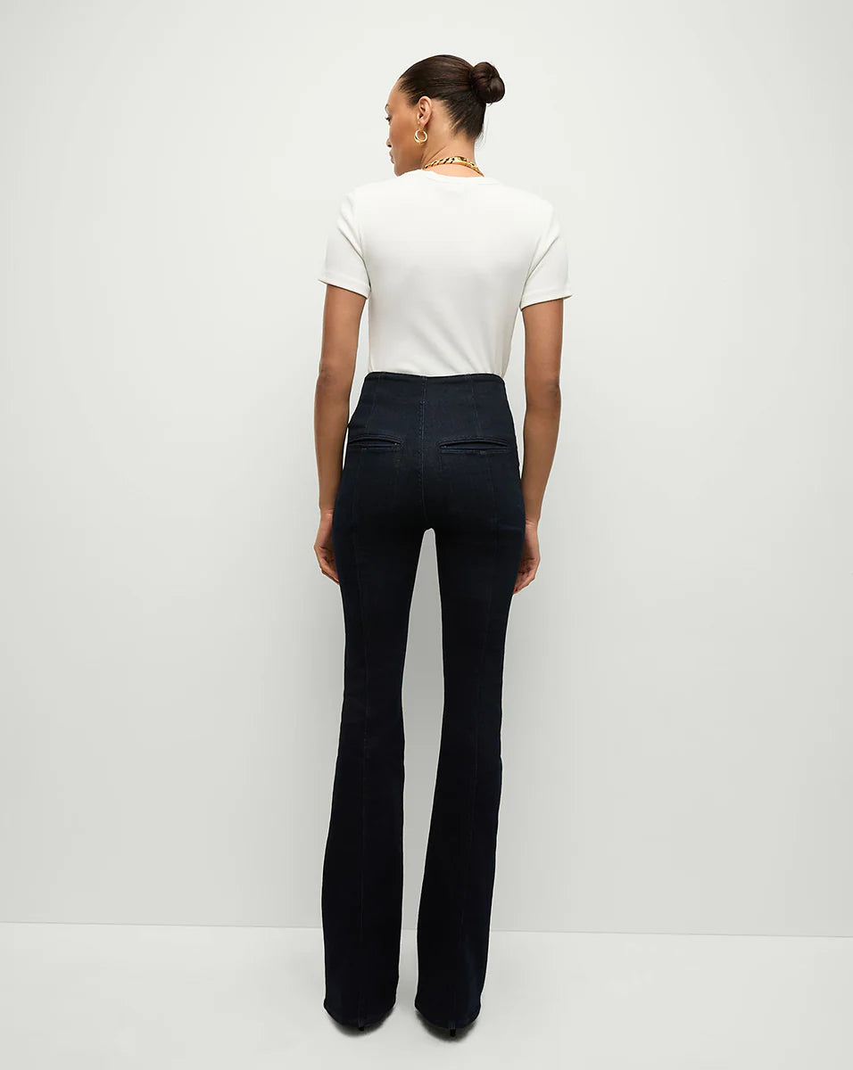 Veronica Beard Beverly Seamed Skinny-Flare Jeans