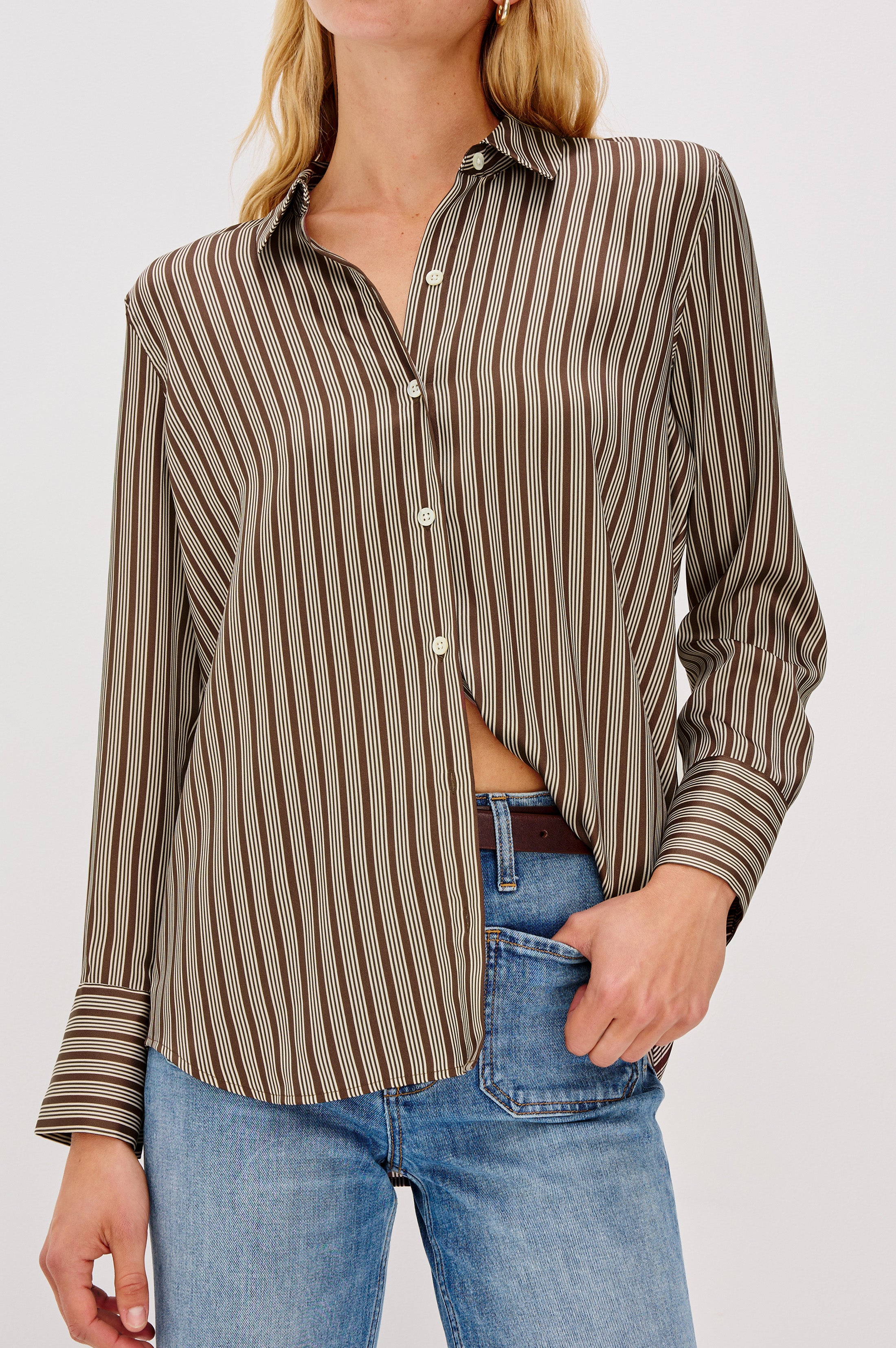 Rails Saige Shirt Isle Stripe Brown/White