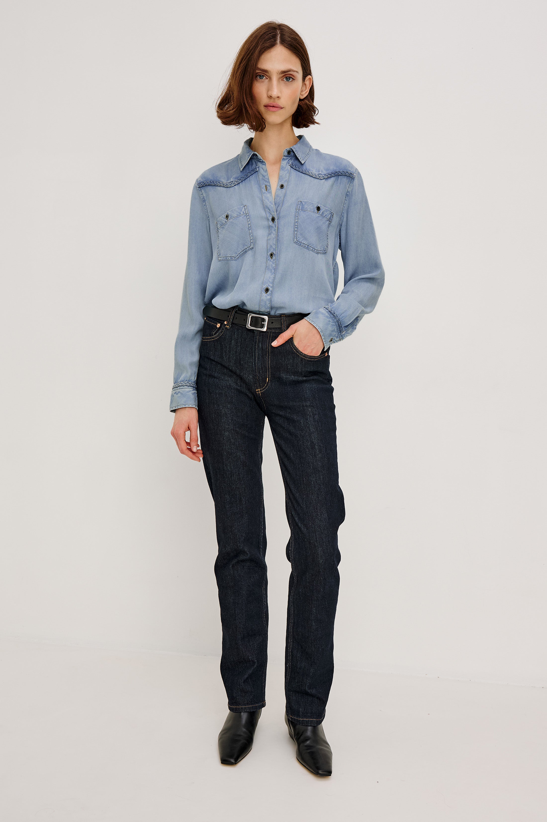 Rails Stasi Shirt Cloud Wash Lyocell Denim