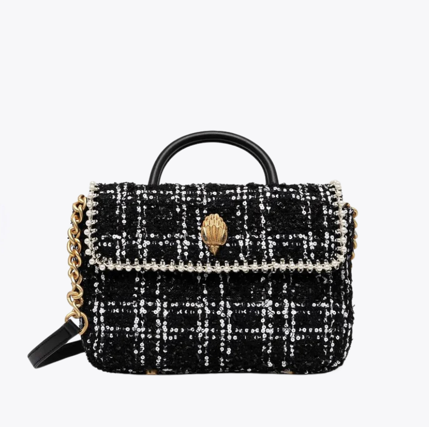 KURT GEIGER Tweed Handle Kensington Bag Fabric