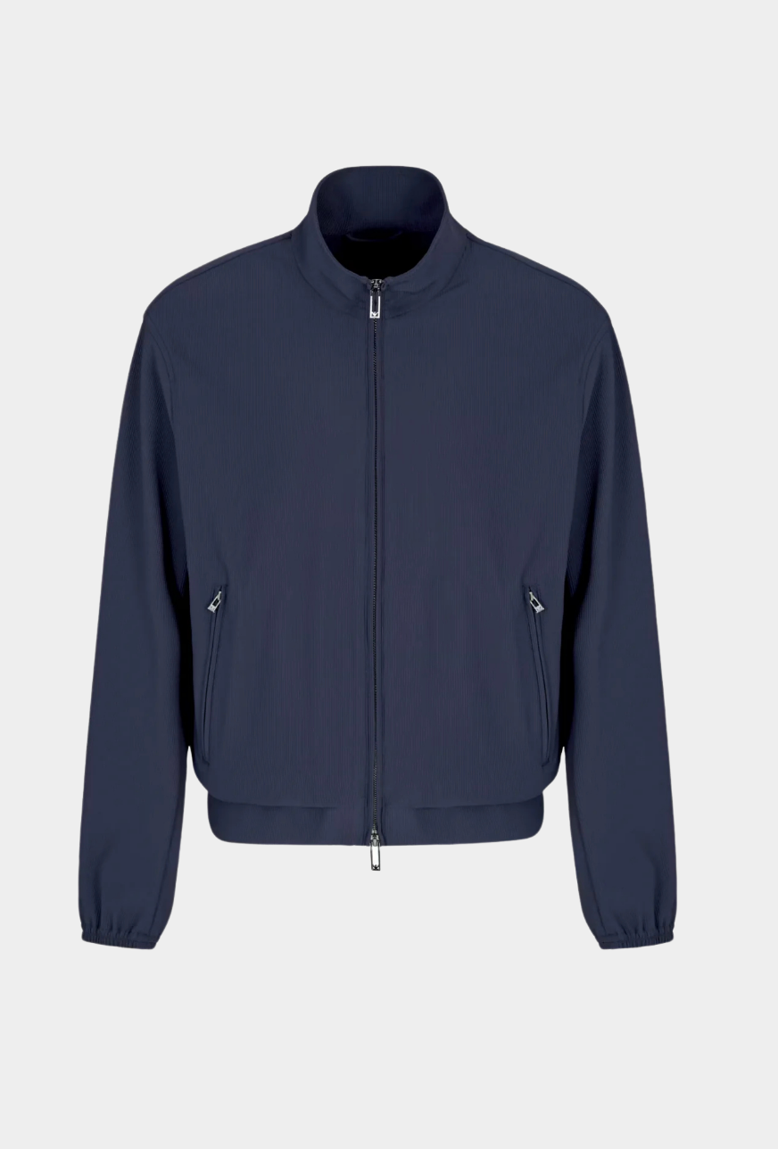 Emporio Armani Canneté-effect Stretch Blouson Jacket