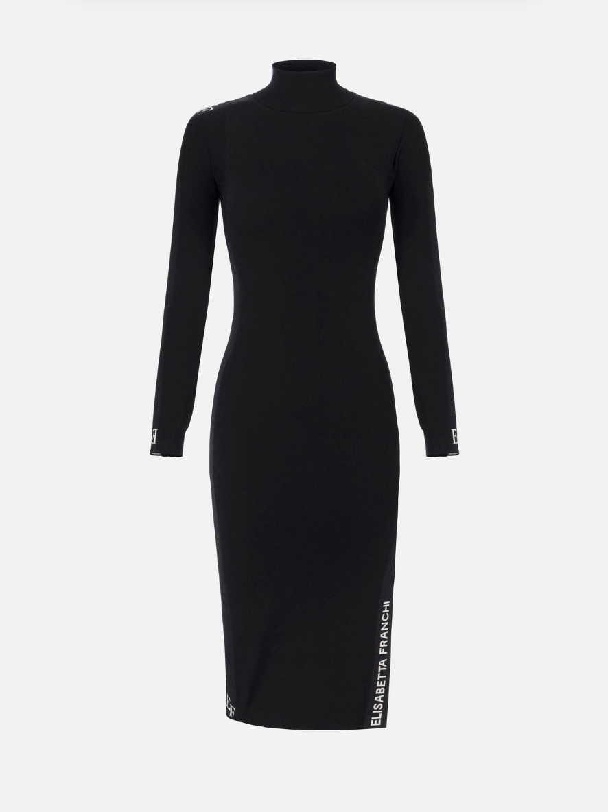 Elisabetta Franchi Dress met glanzende strepen