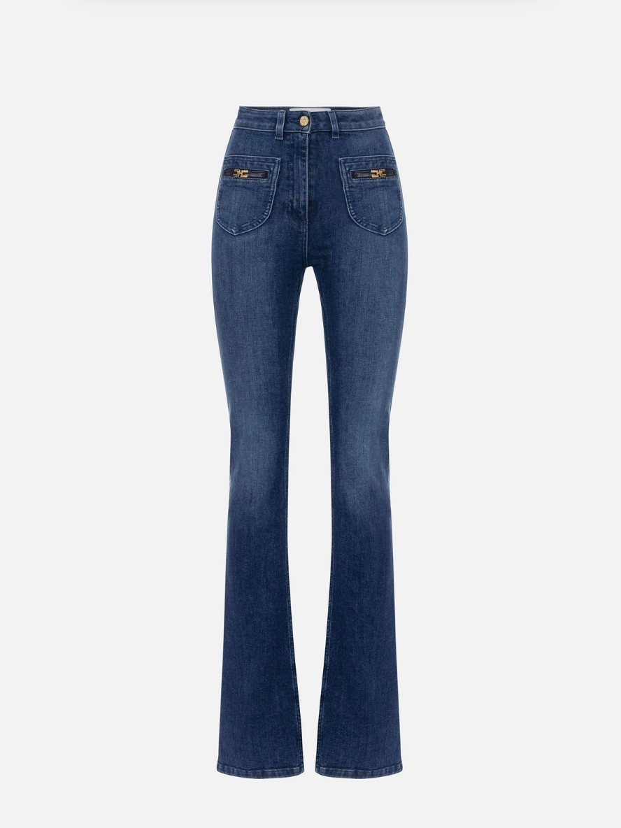 Elisabetta Franchi Flared Jeans met logo